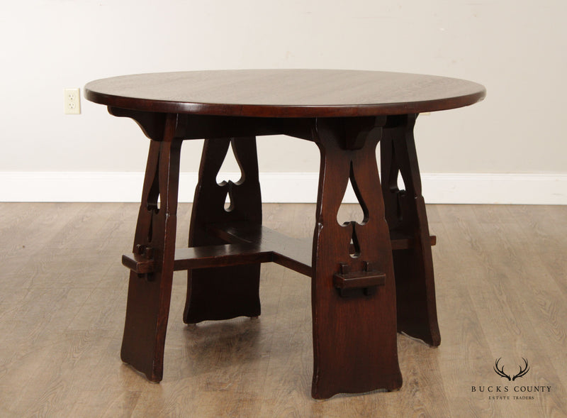 Limbert Arts & Crafts Antique Oak Round Center Table