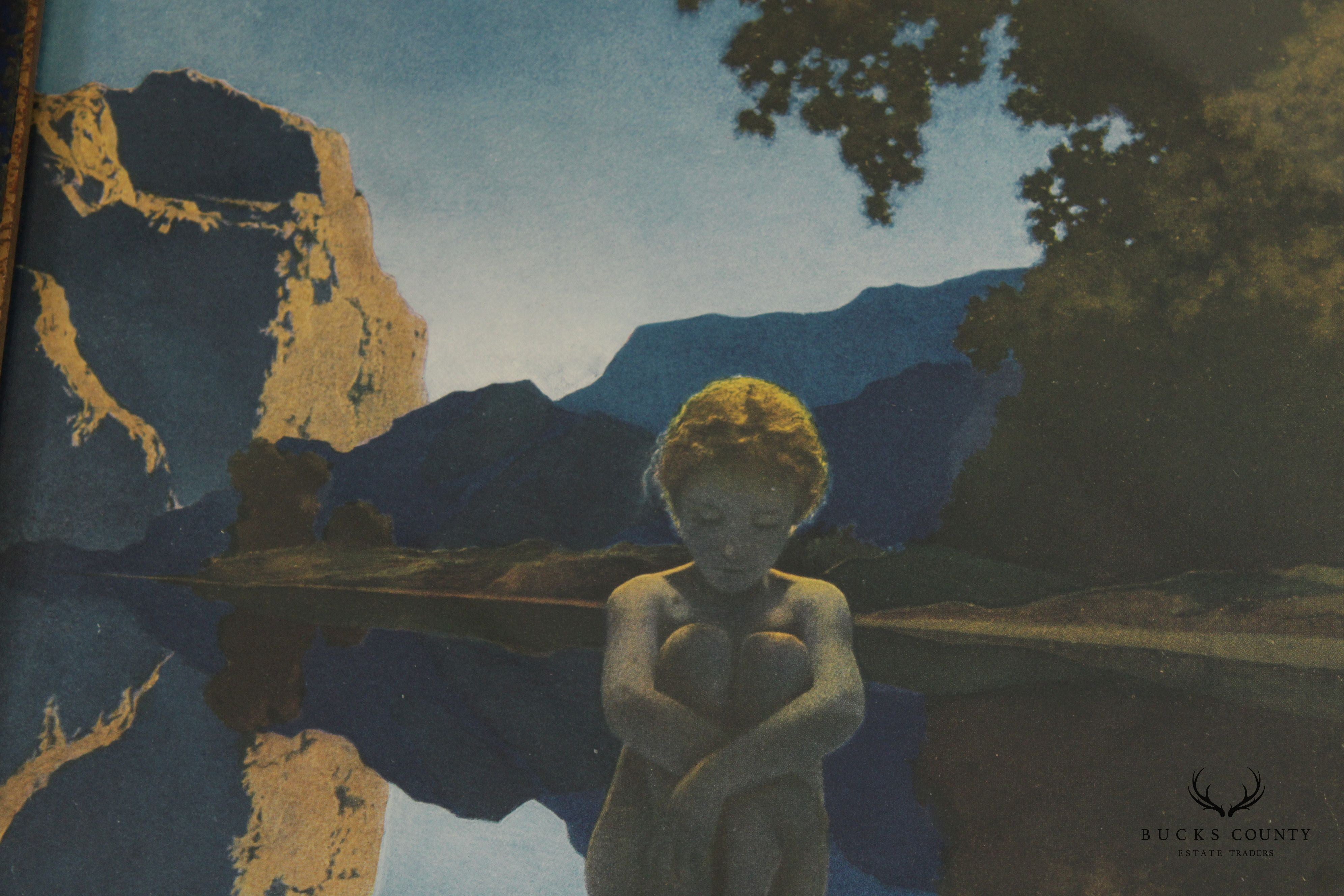 Maxfield Parrish Arts Deco Framed 'Evening' Print