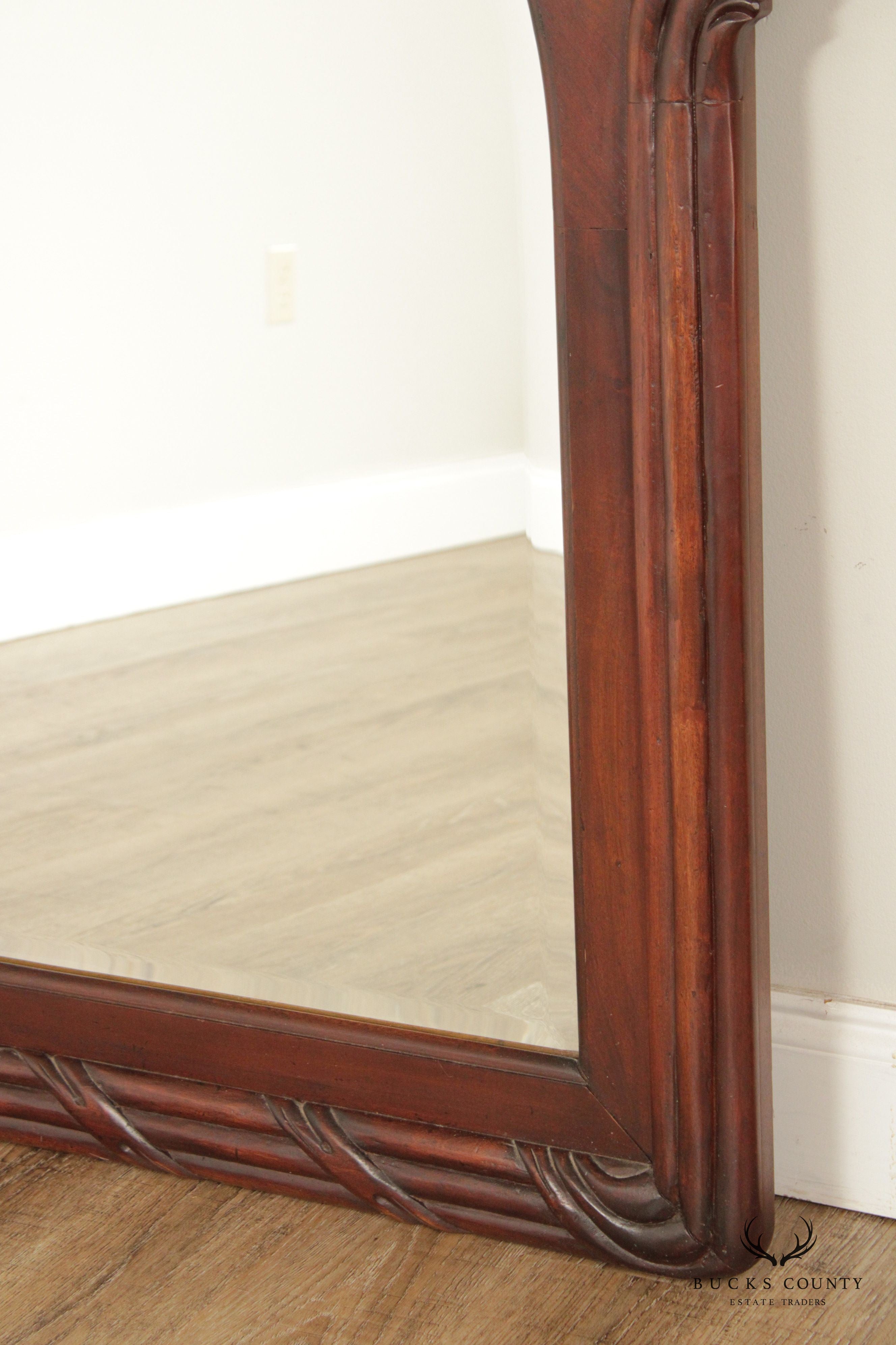 Carved Mahogany Arched Wall Mirror