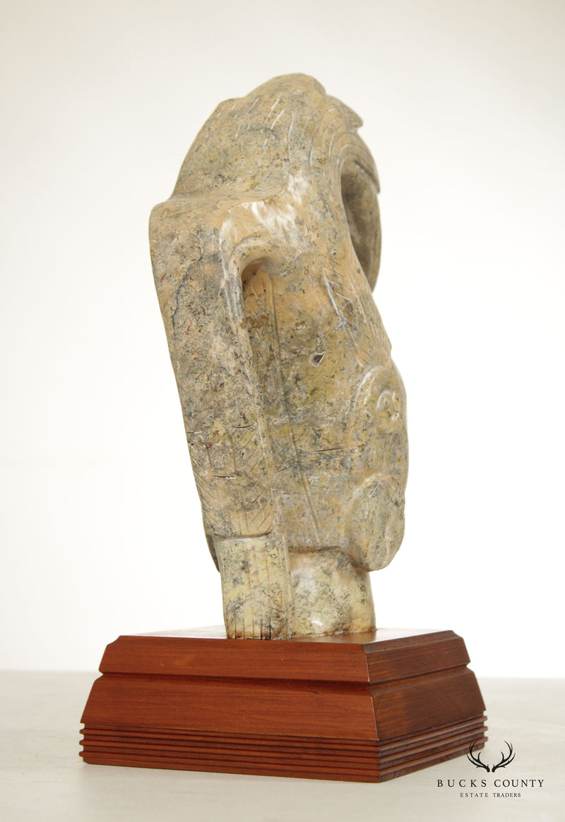 Central American Stone Carved Bust Sculpture