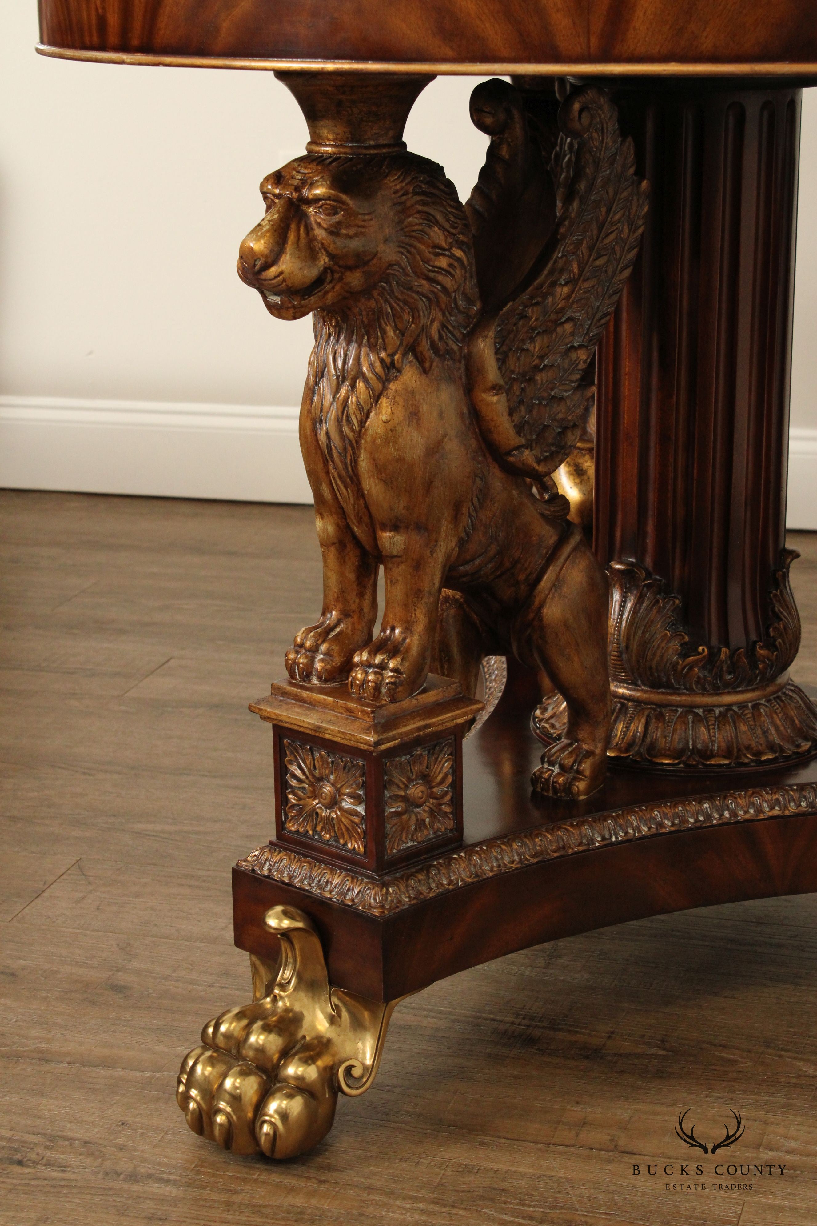 Maitland Smith French Empire Style Partial Gilt Mahogany Center Table