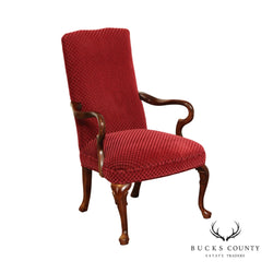 Queen Anne Style Carved  Library Armchair