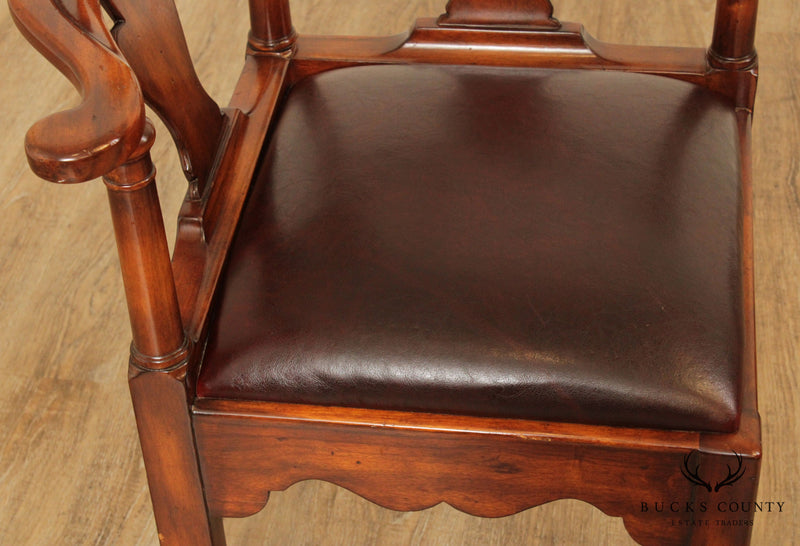 Theodore Alexander Chippendale Style Mahogany Corner Chair