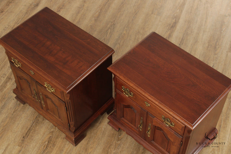 Pennsylvania House Chippendale Style Pair of Cherry Nightstands
