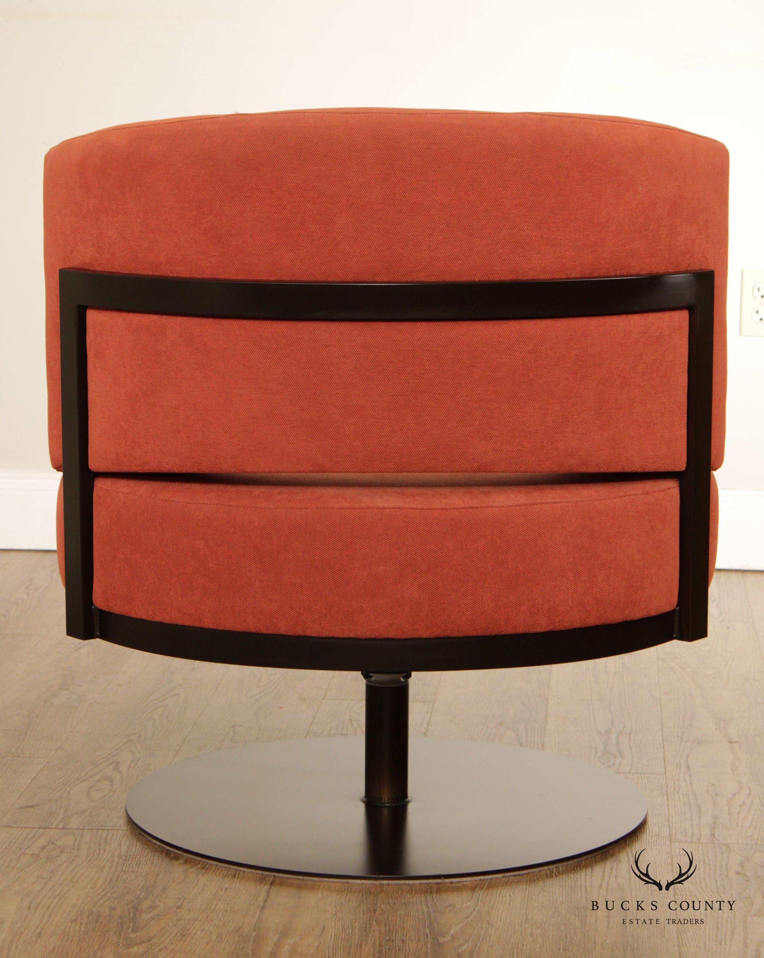 Amisco Midcentury Modern Style 'Singapour' Swivel Club Chair