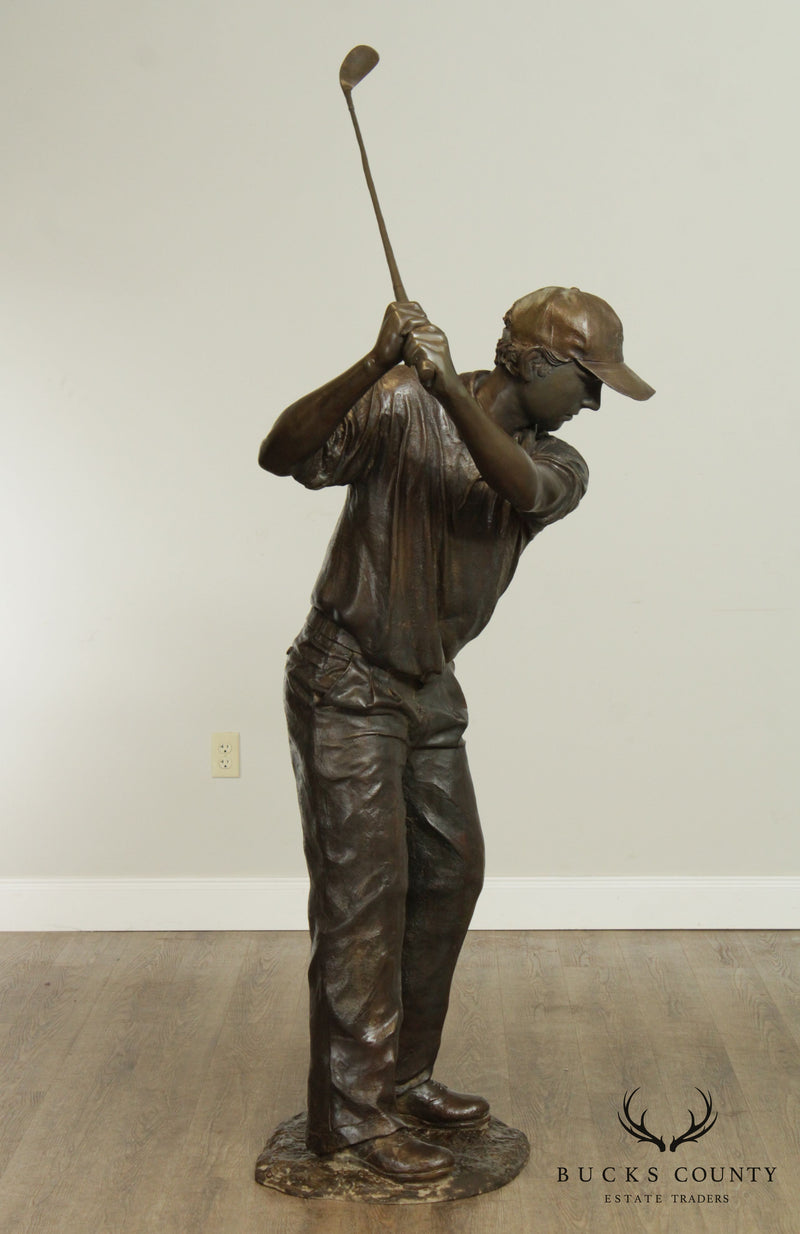 Randolph Rose Collection Life Size Bronze Garden Statue of Golfer