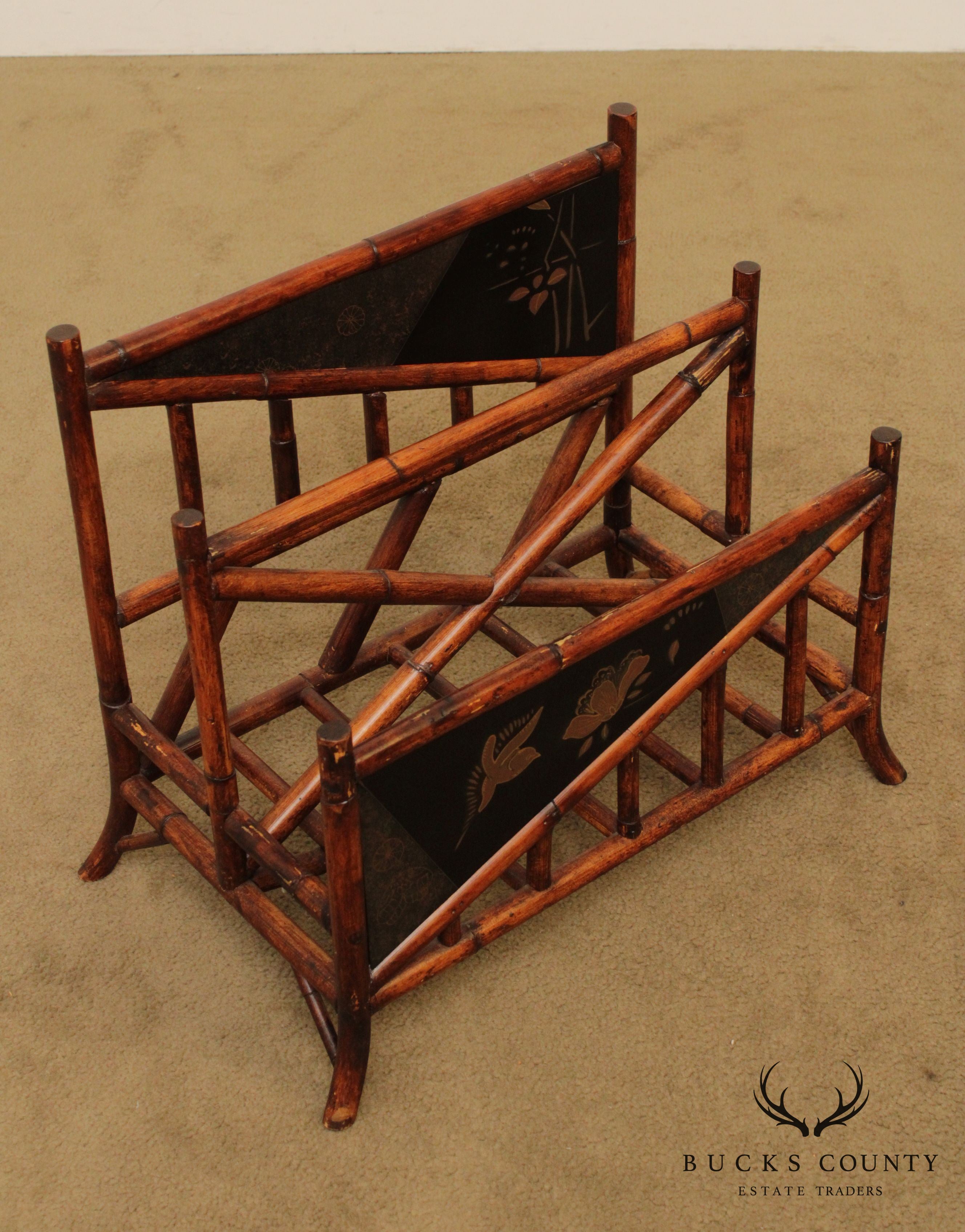 Palecek Victorian Style Bamboo Magazine Rack