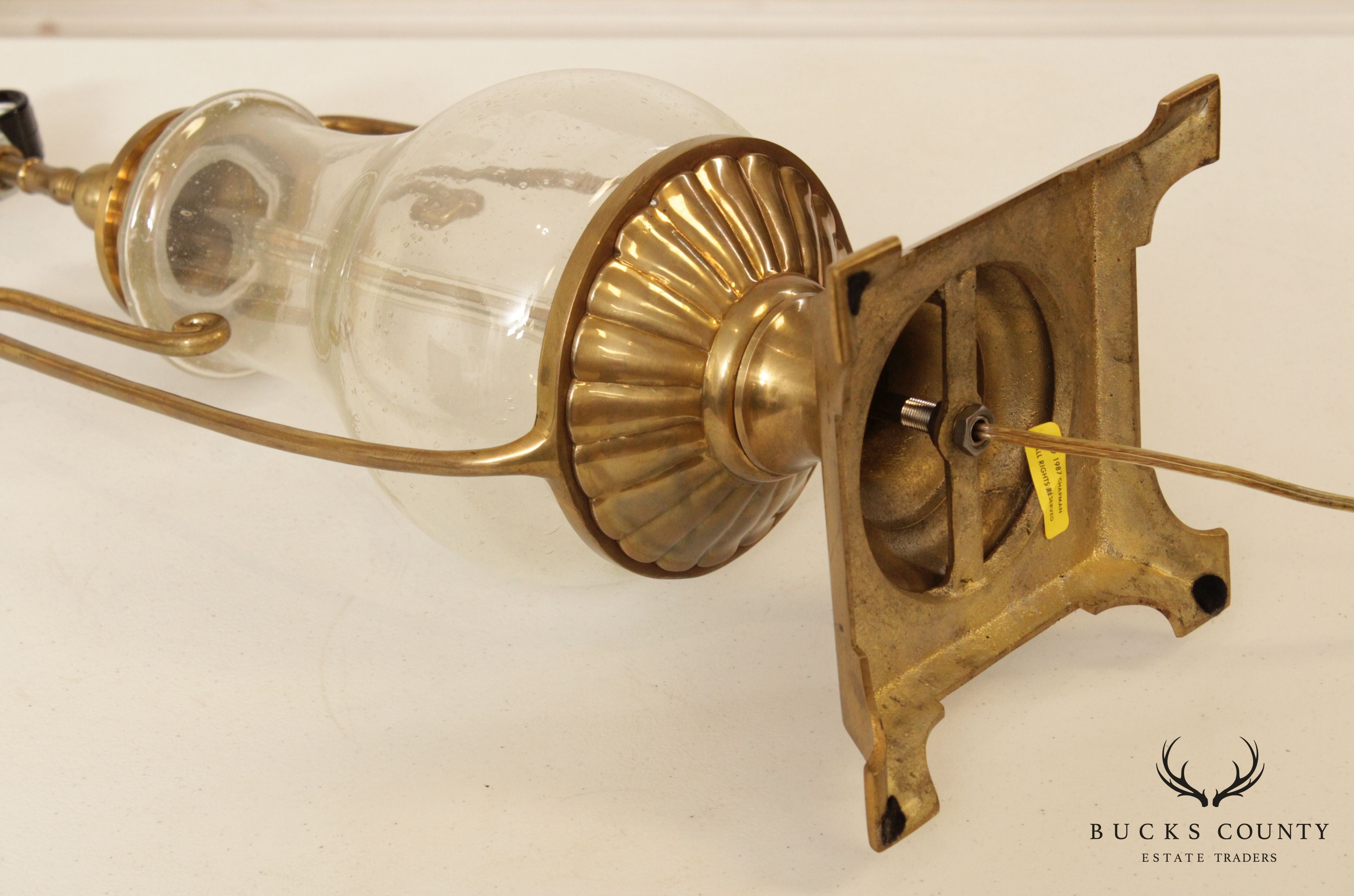 Chapman Seeded Glass and Brass Table Lamp