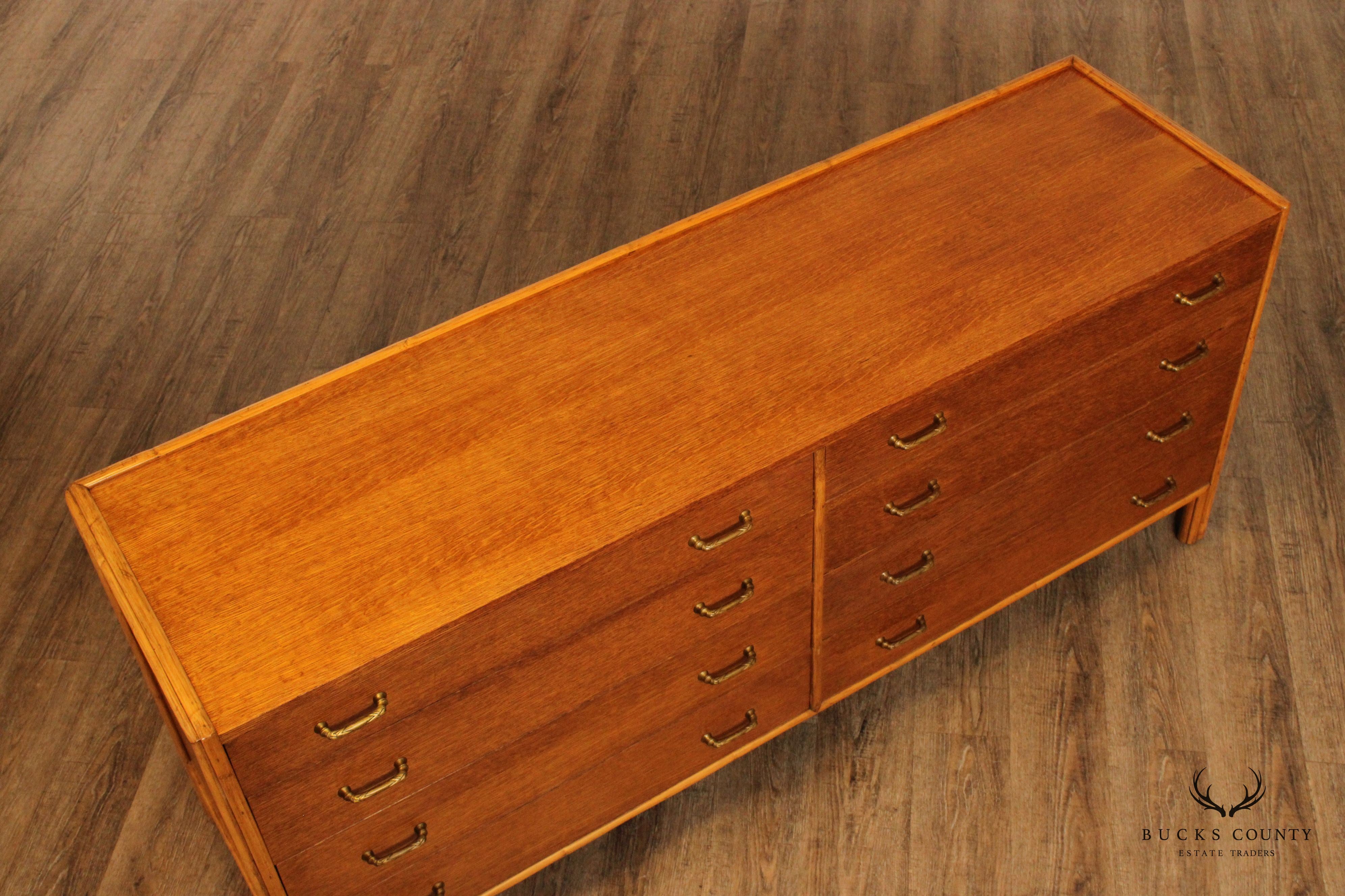 McGuire Mid Century Modern Oak Six-Drawer Dresser