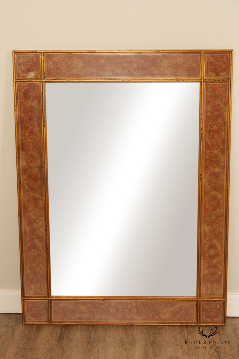 Theodore Alexander Regency Style Eglomise Decorated Full-Length Mirror