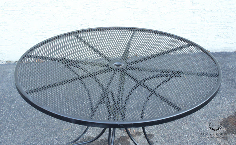 Vintage 42 Inch Round Wrought Iron Outdoor Patio Dining Table