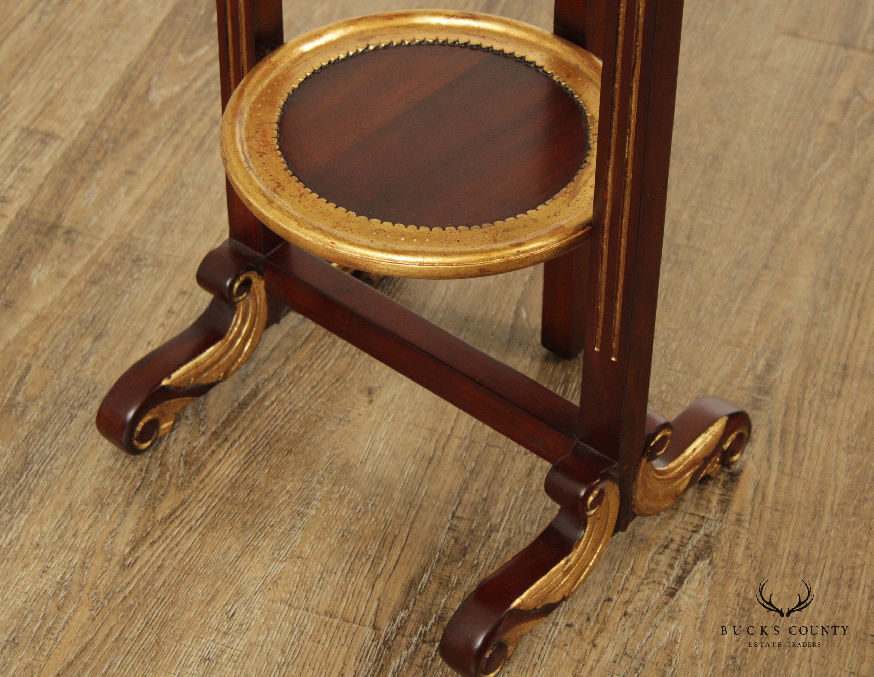 Chippendale Style Three Tier Partial Gilt Mahogany Serving Table or Muffin Stand