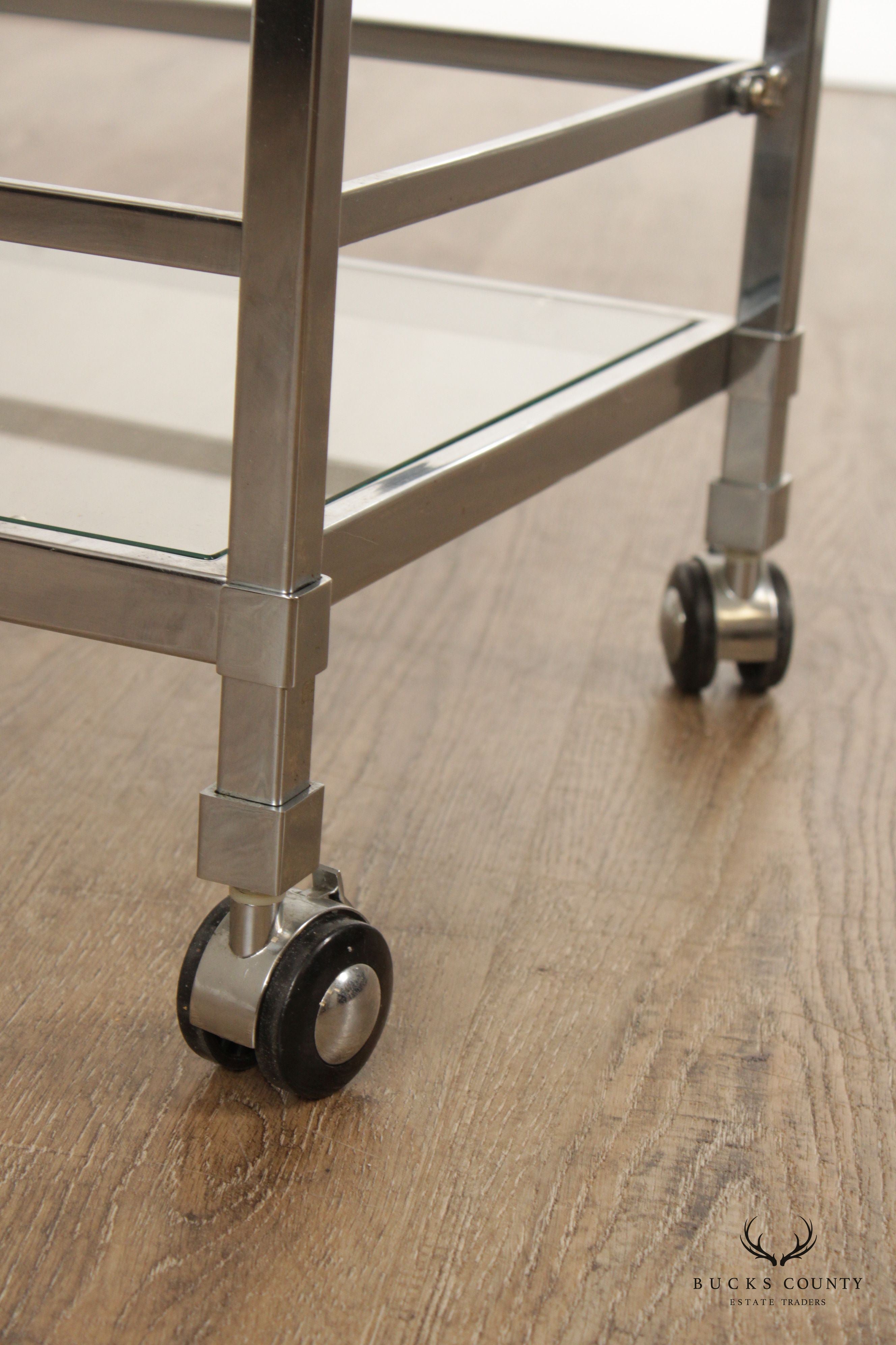 Vintage Chrome and Glass Trolley or Bar Cart