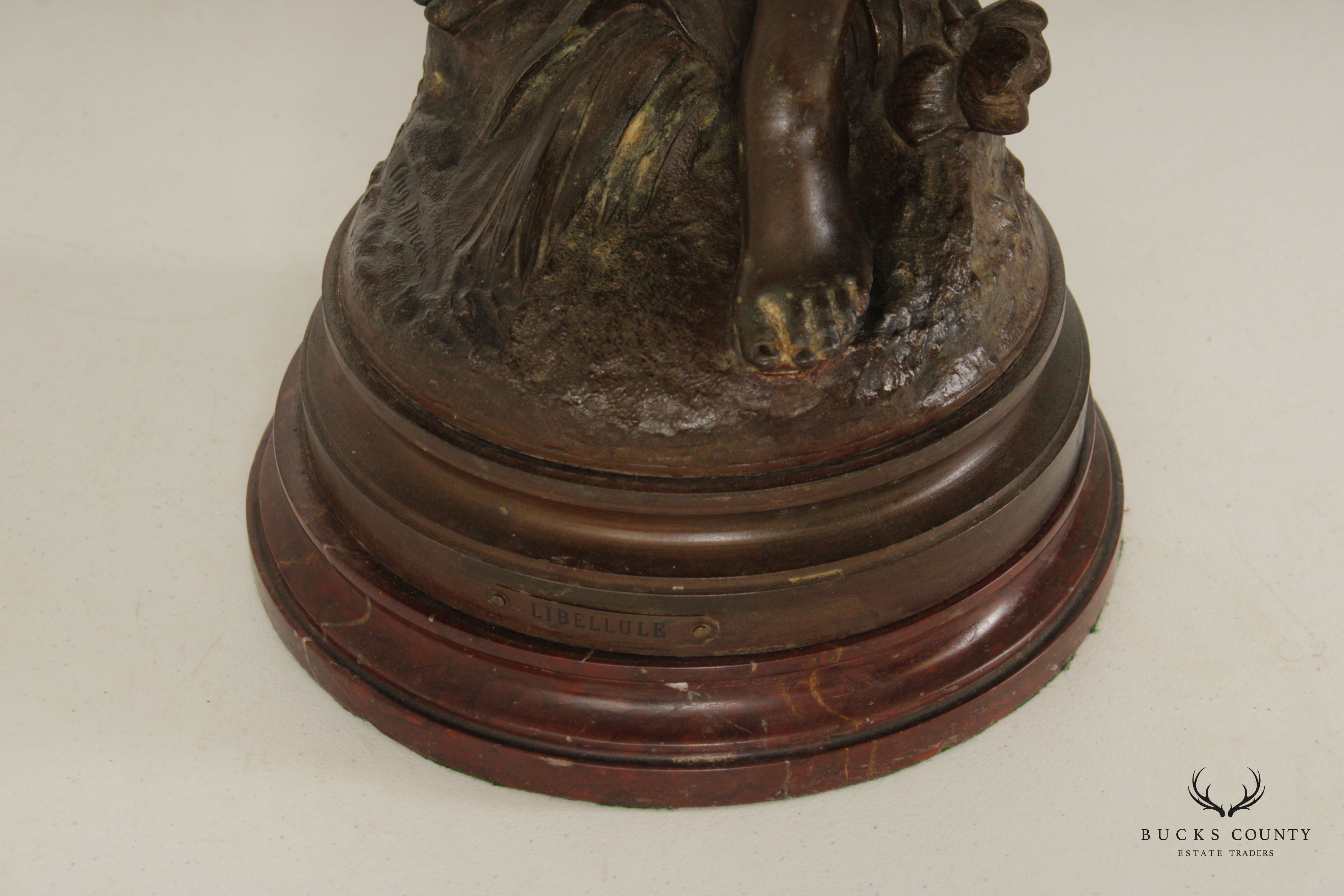 Art Nouveau Figural Table Lamp, After Auguste Moreau