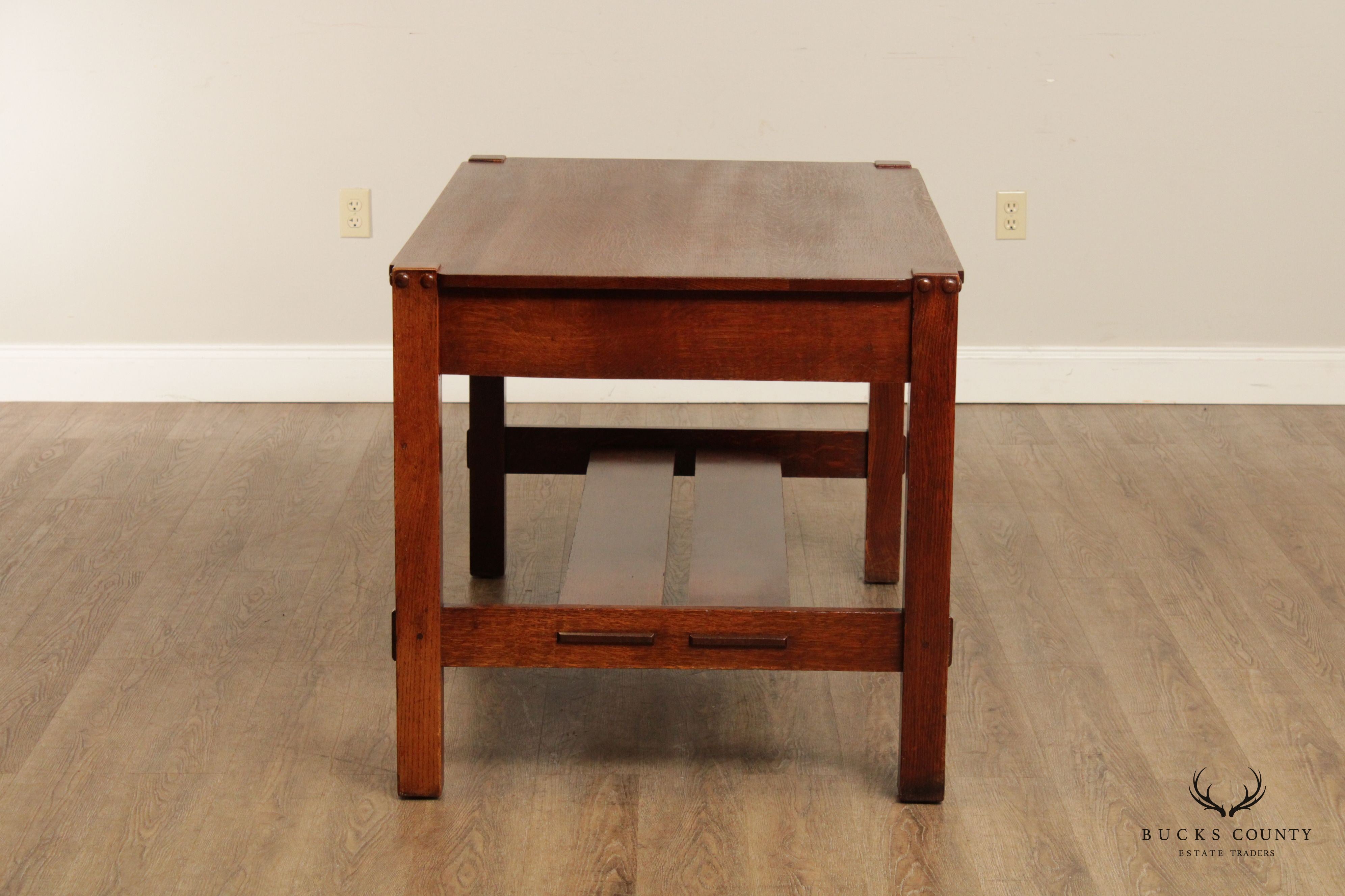 Stickley Brothers Quaint Furniture Mission Oak Library Table Desk