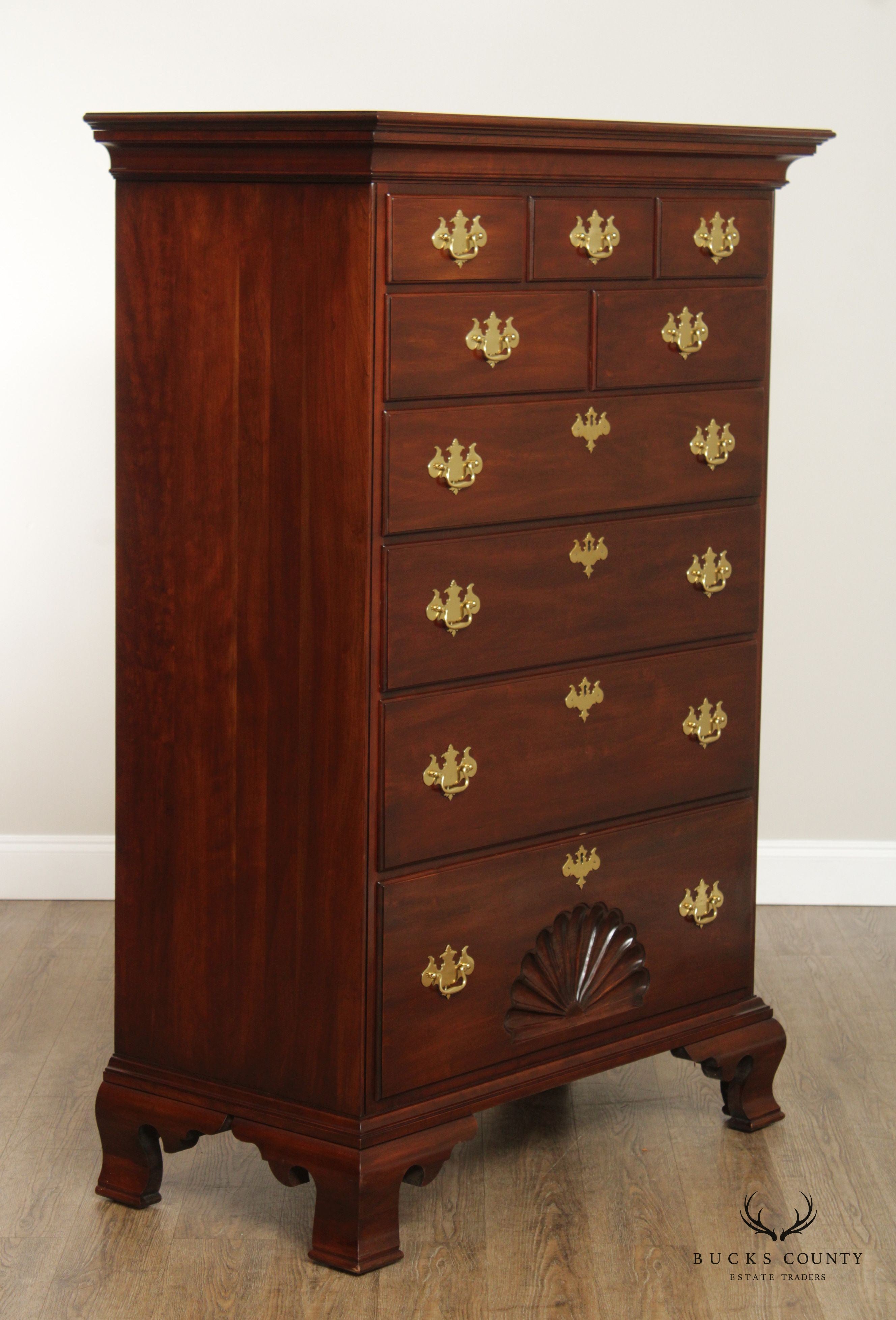 STATTON CHIPPRNDALE STYLE SOLID CHERRY TALL CHEST