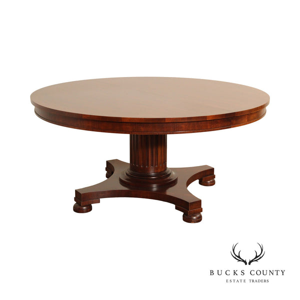 Polo Ralph Lauren Empire Style Round Walnut Expandable Dining Table