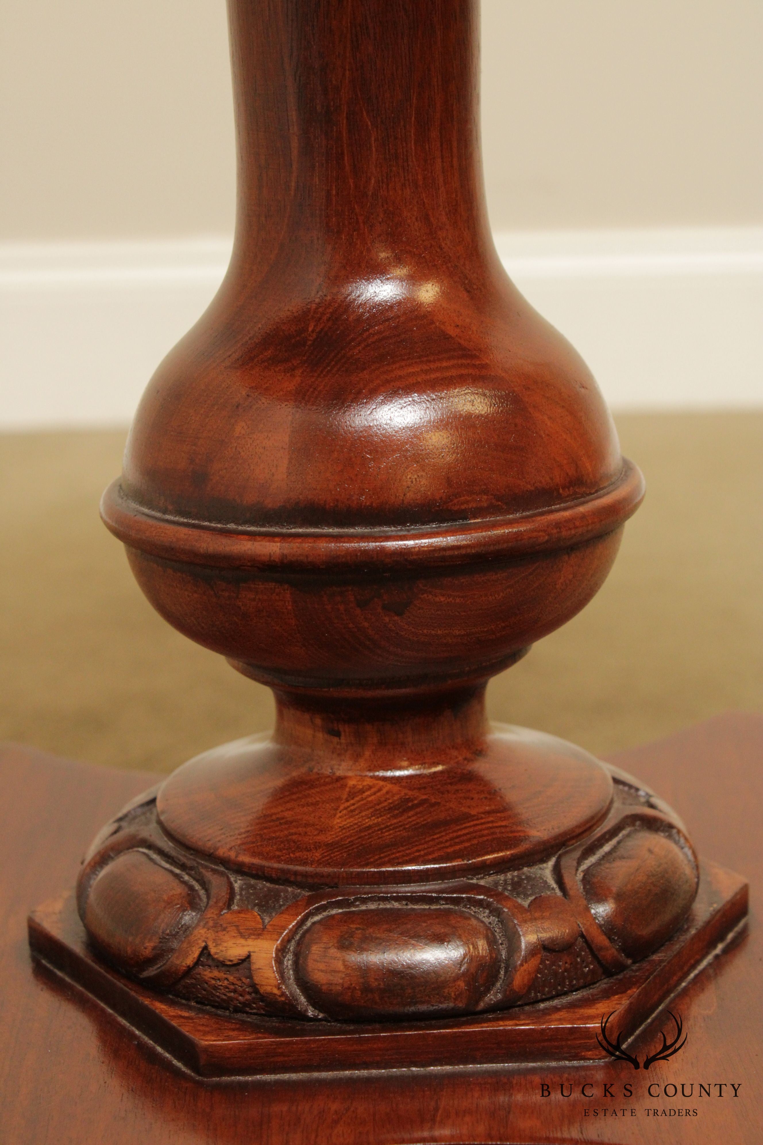 Empire Style Round Oyster Wood Inlaid Pedestal Table