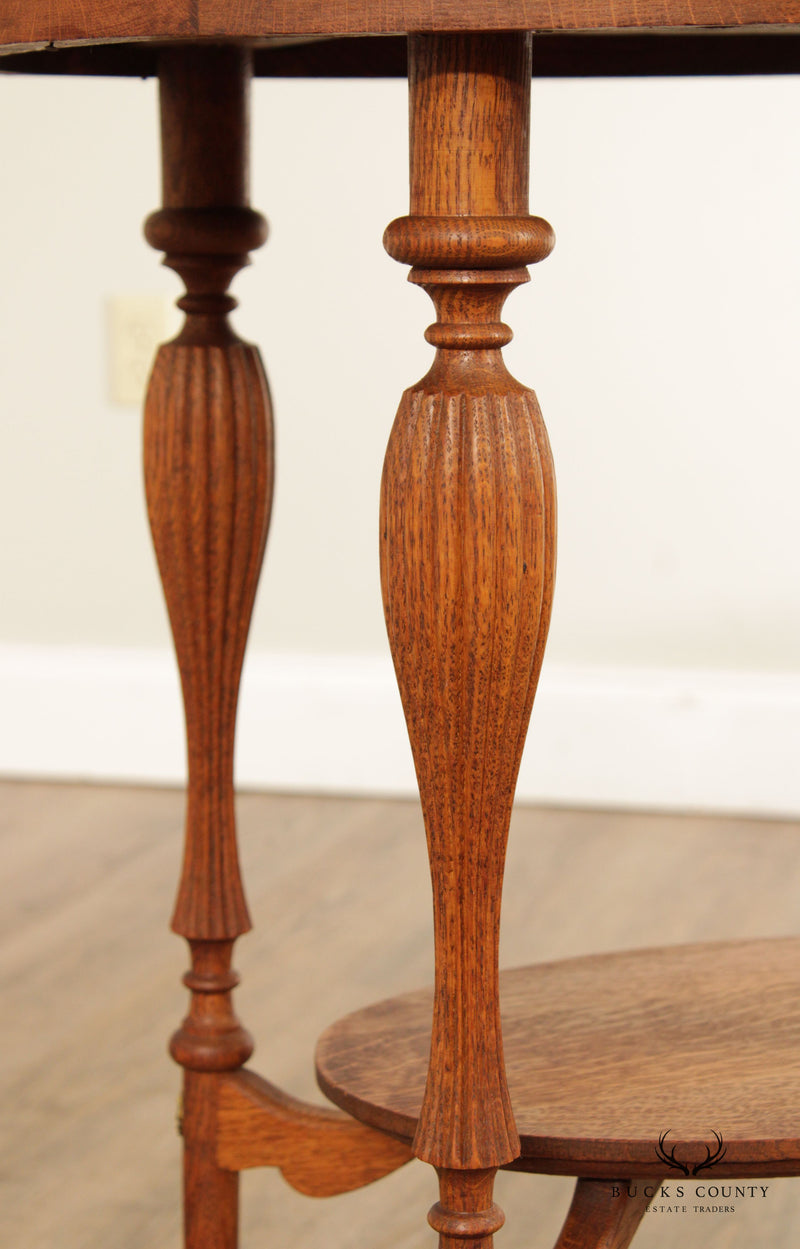Victorian Antique Oak Carved Side table