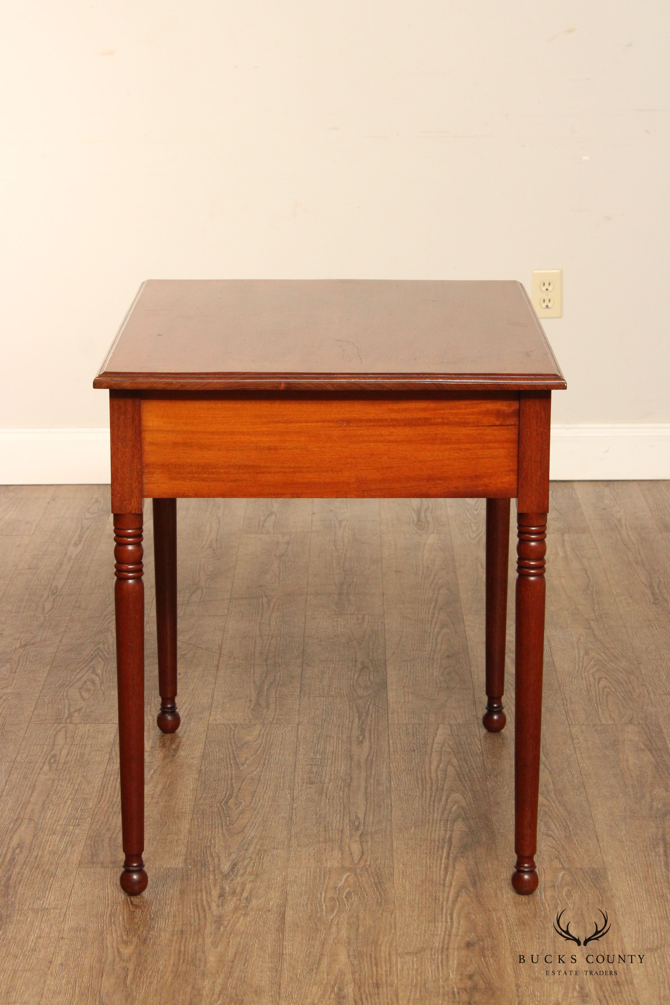 Sheraton Style Antique Mahogany  One-Drawer Writing or Side Table