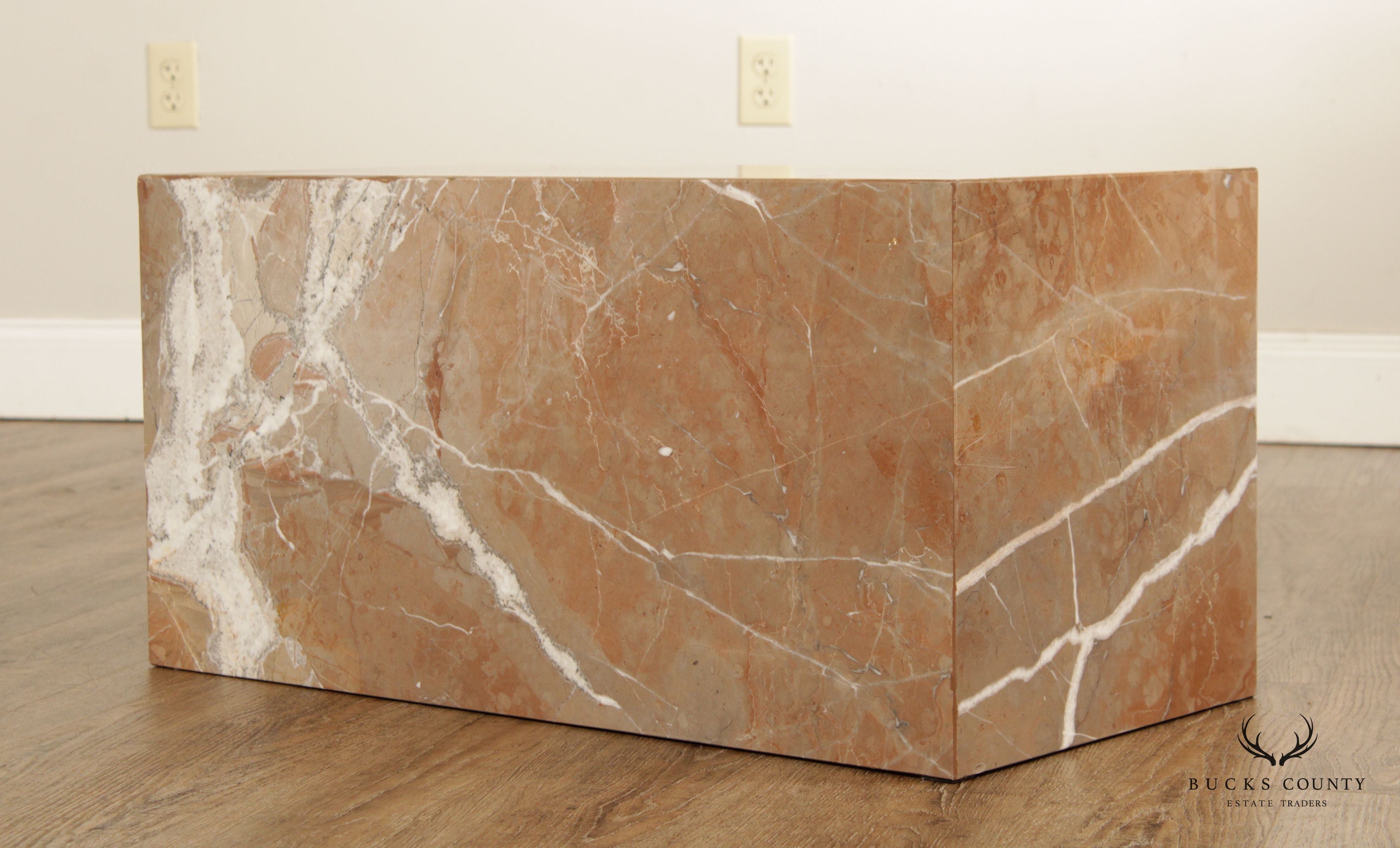 Contemporary Marble Block Coffee or Low Table