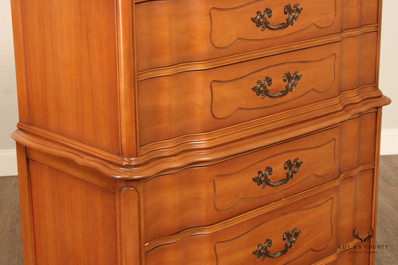 Vintage French Provincial Style Cherry Tall Chest of Drawers