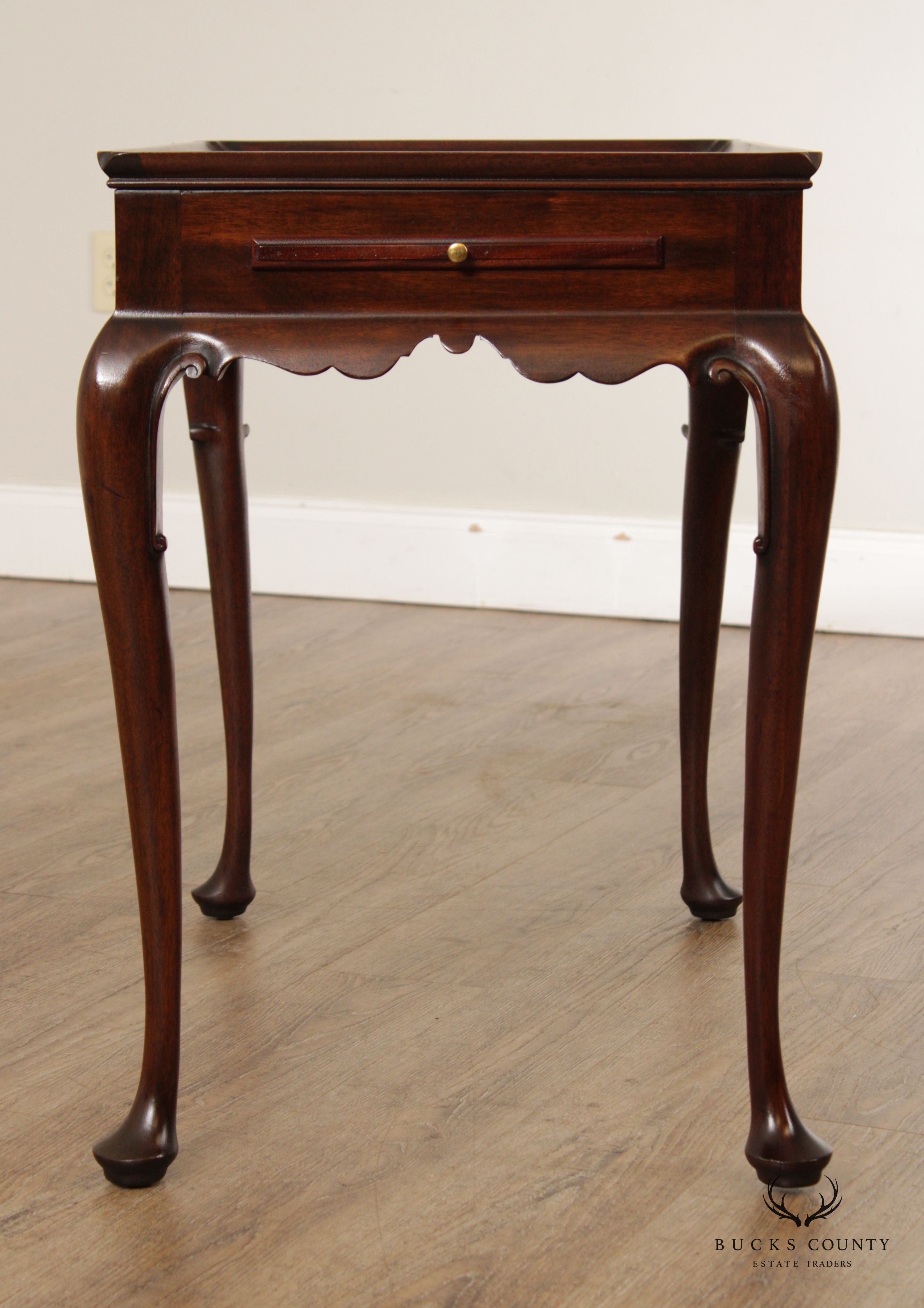 Henkel Harris Queen Anne Style Mahogany Tea Table