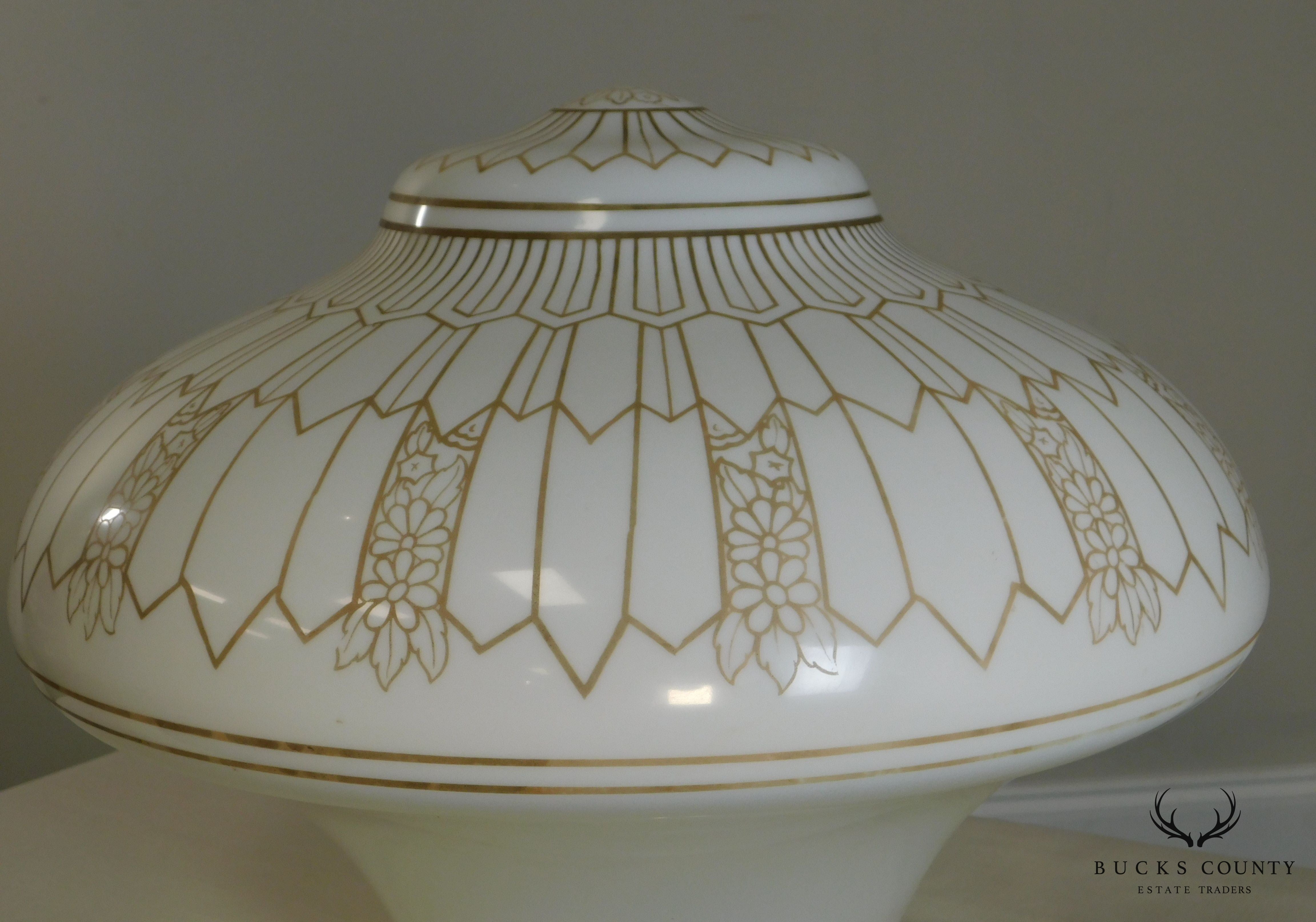 1930 Art Deco Vintage White Glass Globe For Ceiling Light Fixture