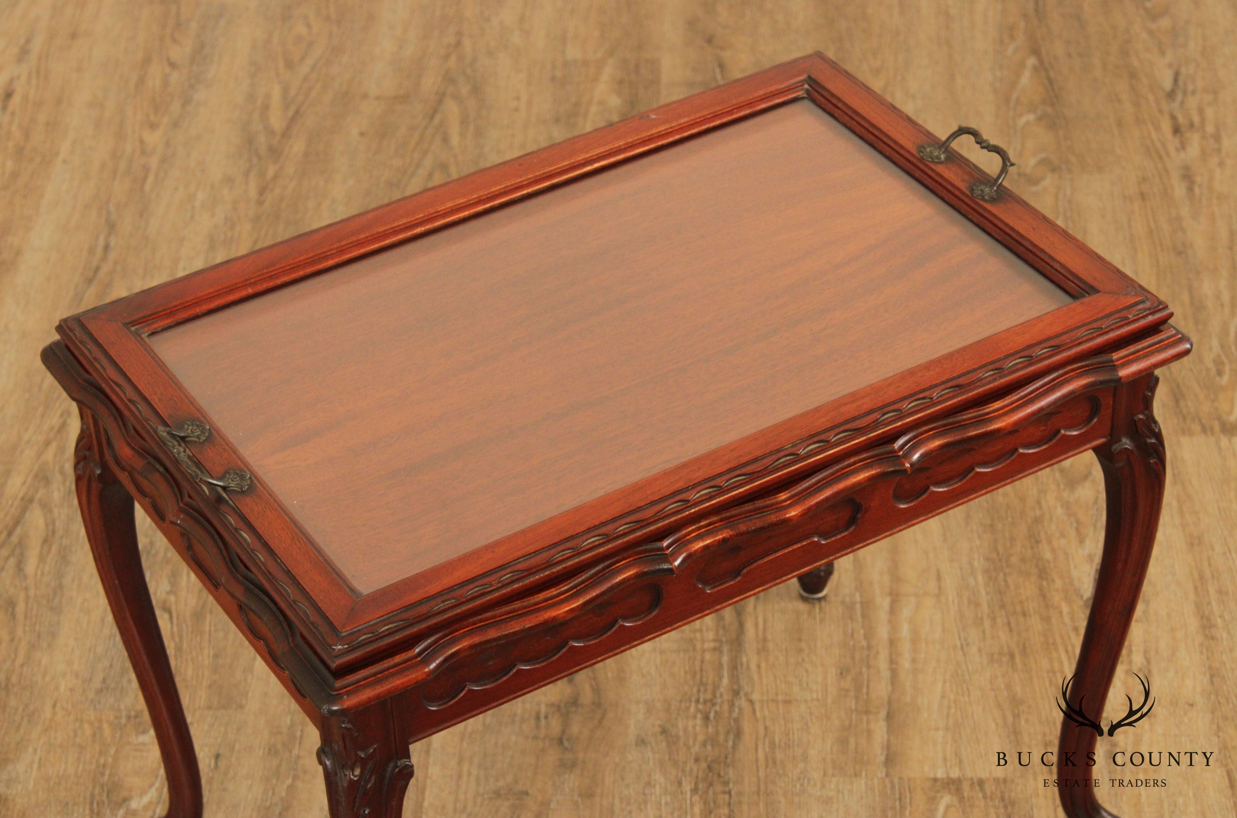 1930 French Style Mahogany Tray Top Coffee Table