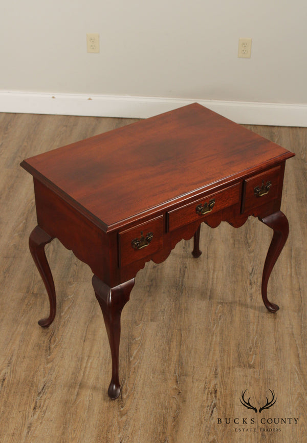 Biggs Queen Anne Style Mahogany 3 Drawer Lowboy Dressing Table