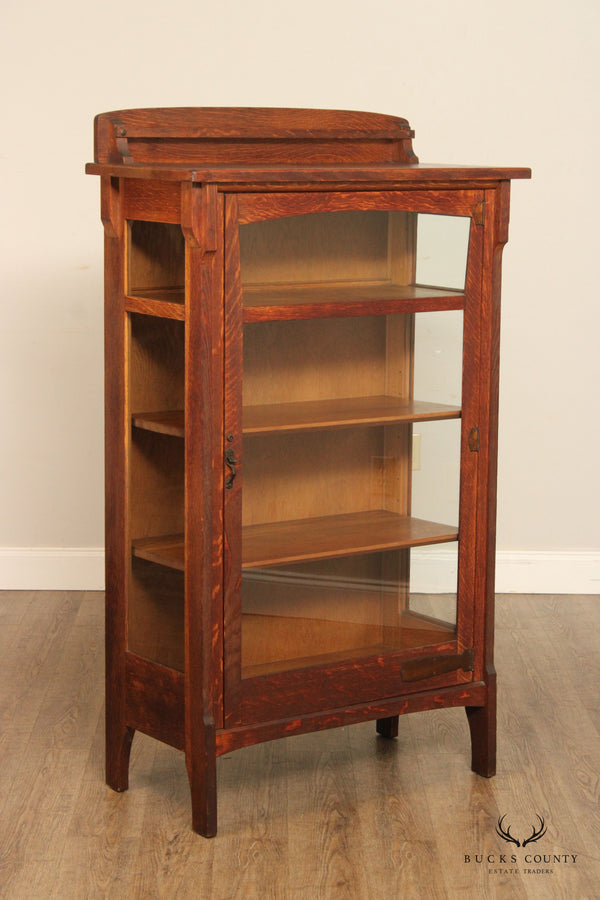 Limbert Antique Arts & Crafts Oak One Door China Display Cabinet