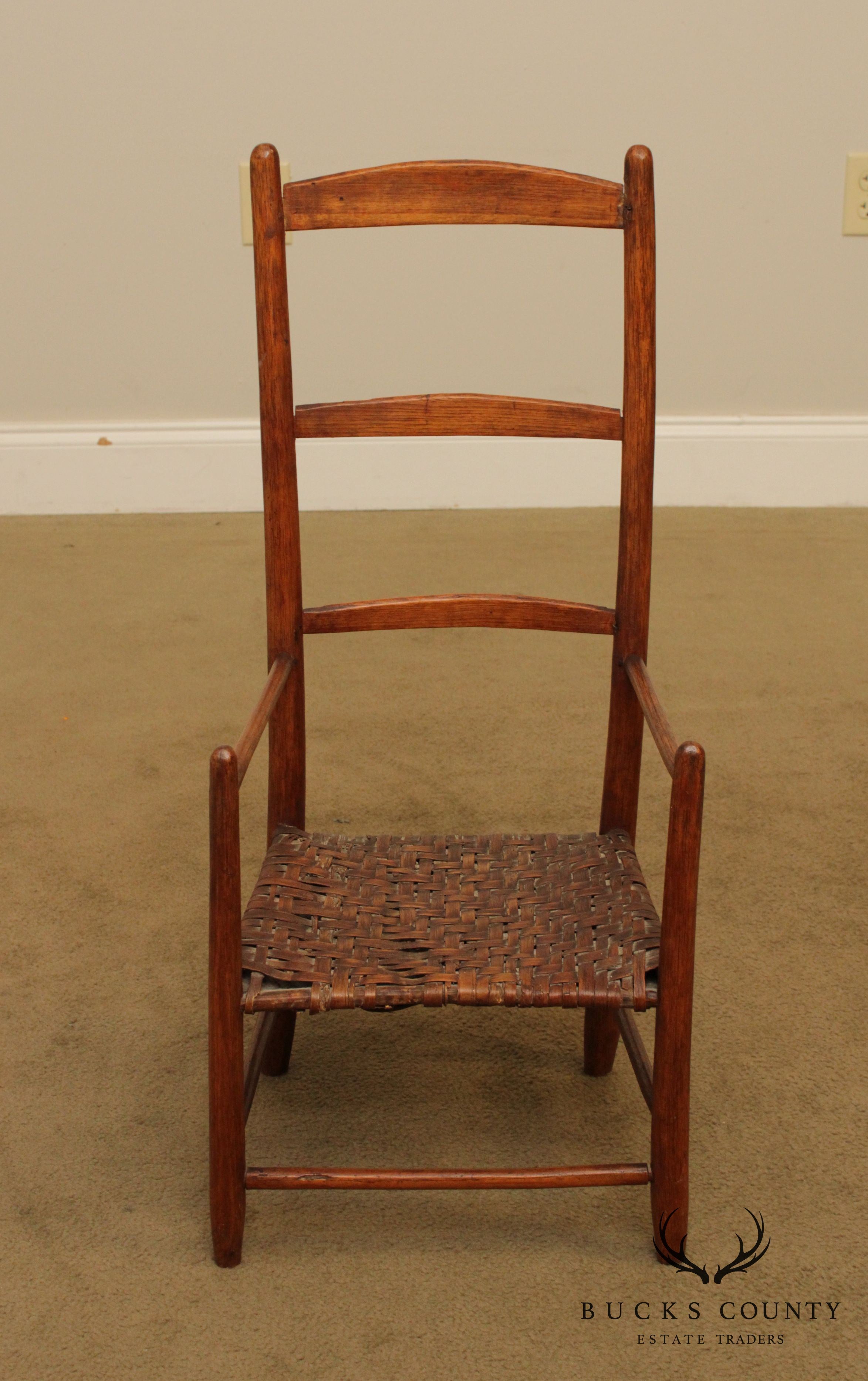 Youth Ladder Back Chair with Basketweave Cane Seat