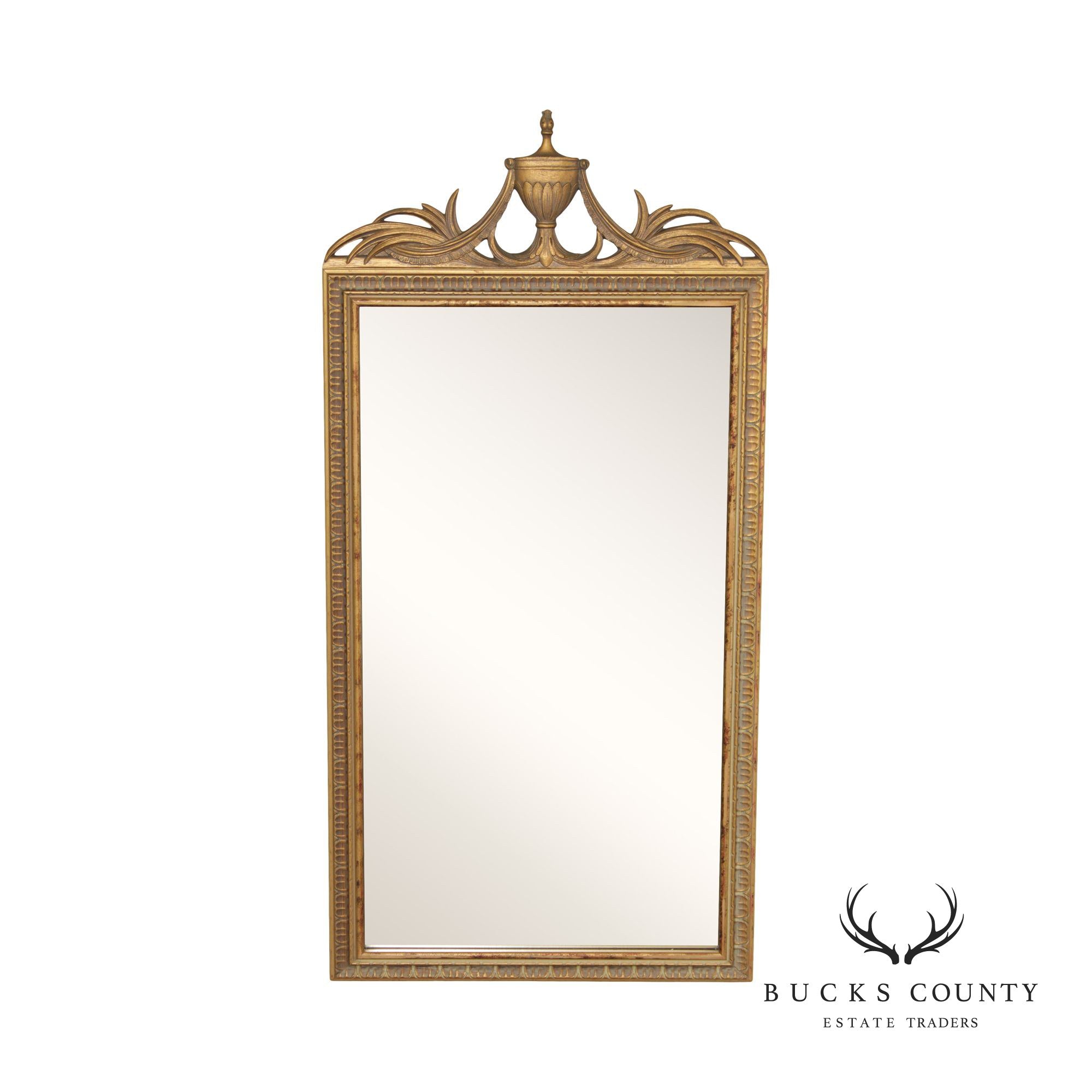 Adams Style Carved Giltwood Accent Wall Mirror