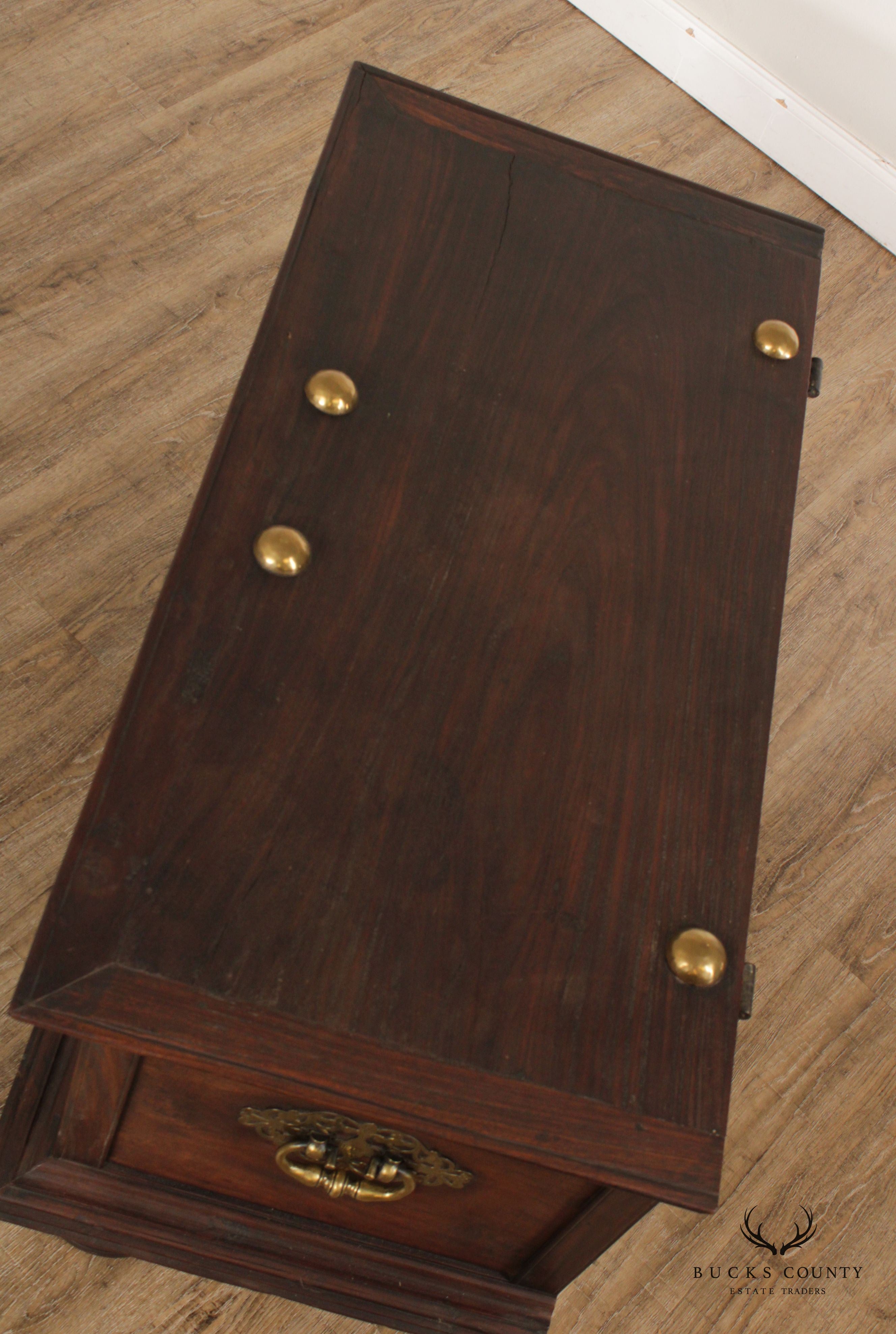 18th Century Continental Brass Mounted Hardwood Blanket Chest