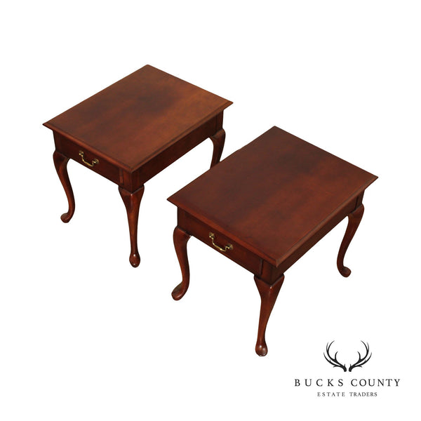 Thomasville 'Impressions' Queen Anne Style Pair of One Drawer End Tables
