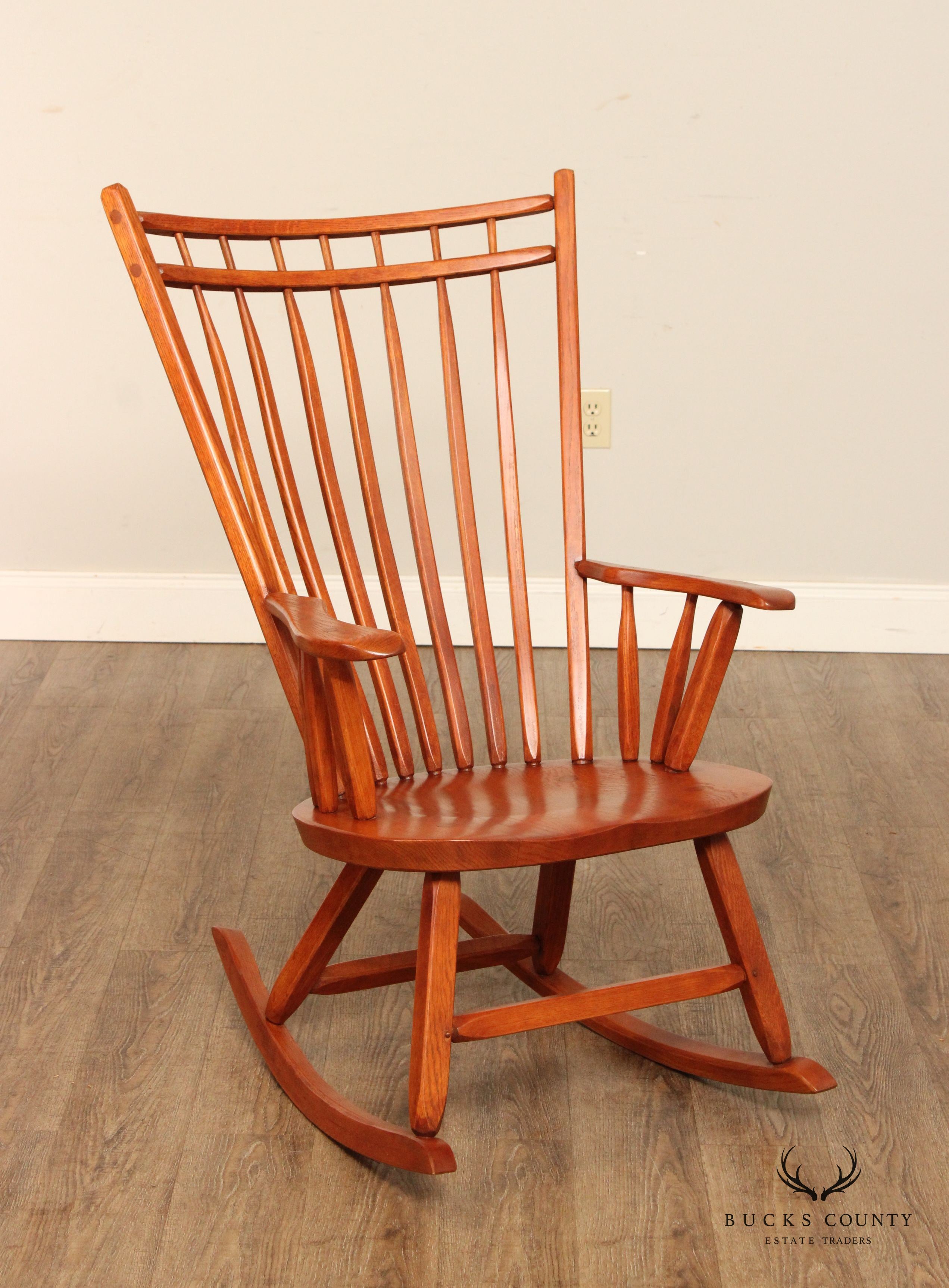 Hunt Country Furniture Oak 'Birdcage' Windsor Rocker