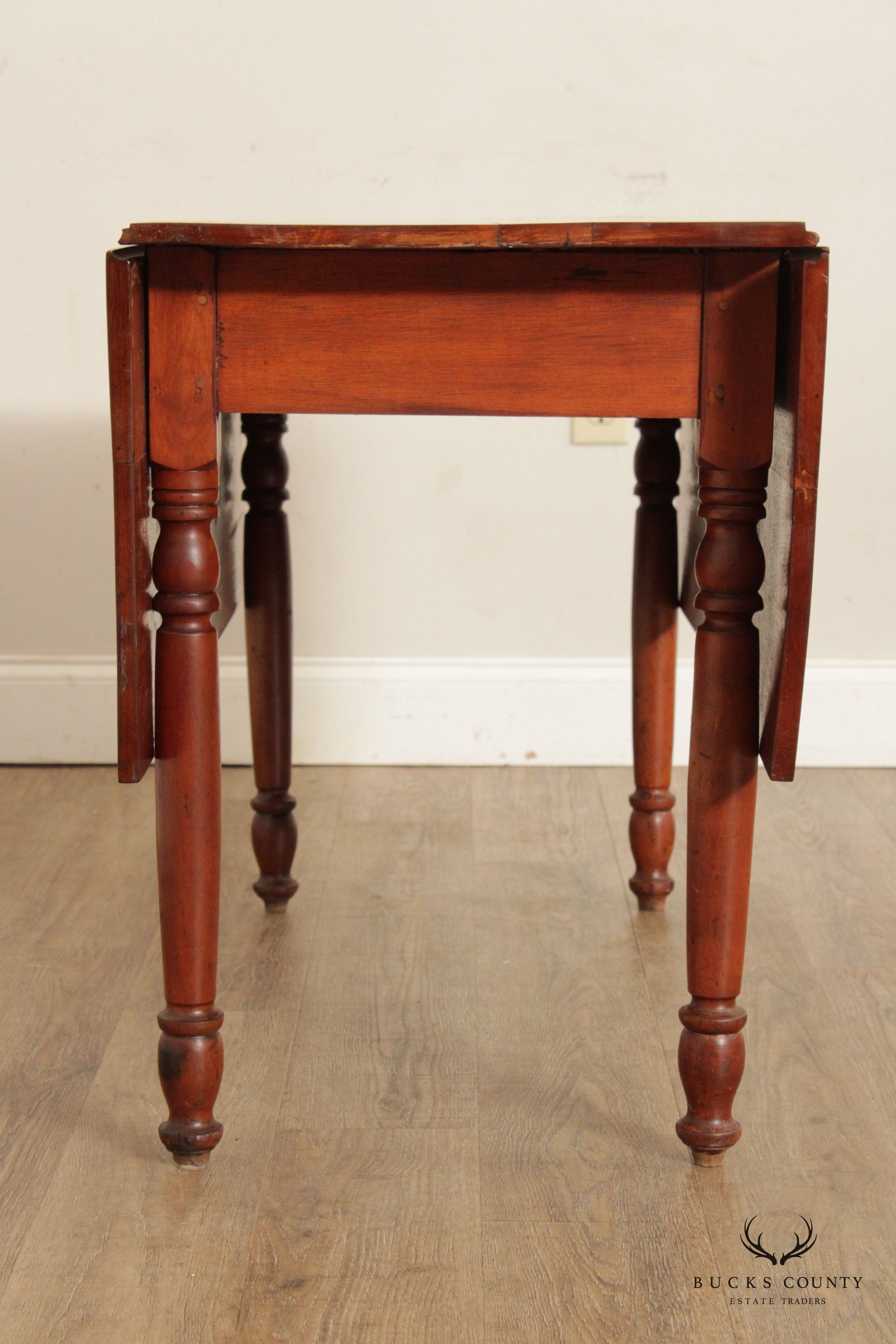 Antique 19th C. American Sheraton Cherry Drop Leaf Table