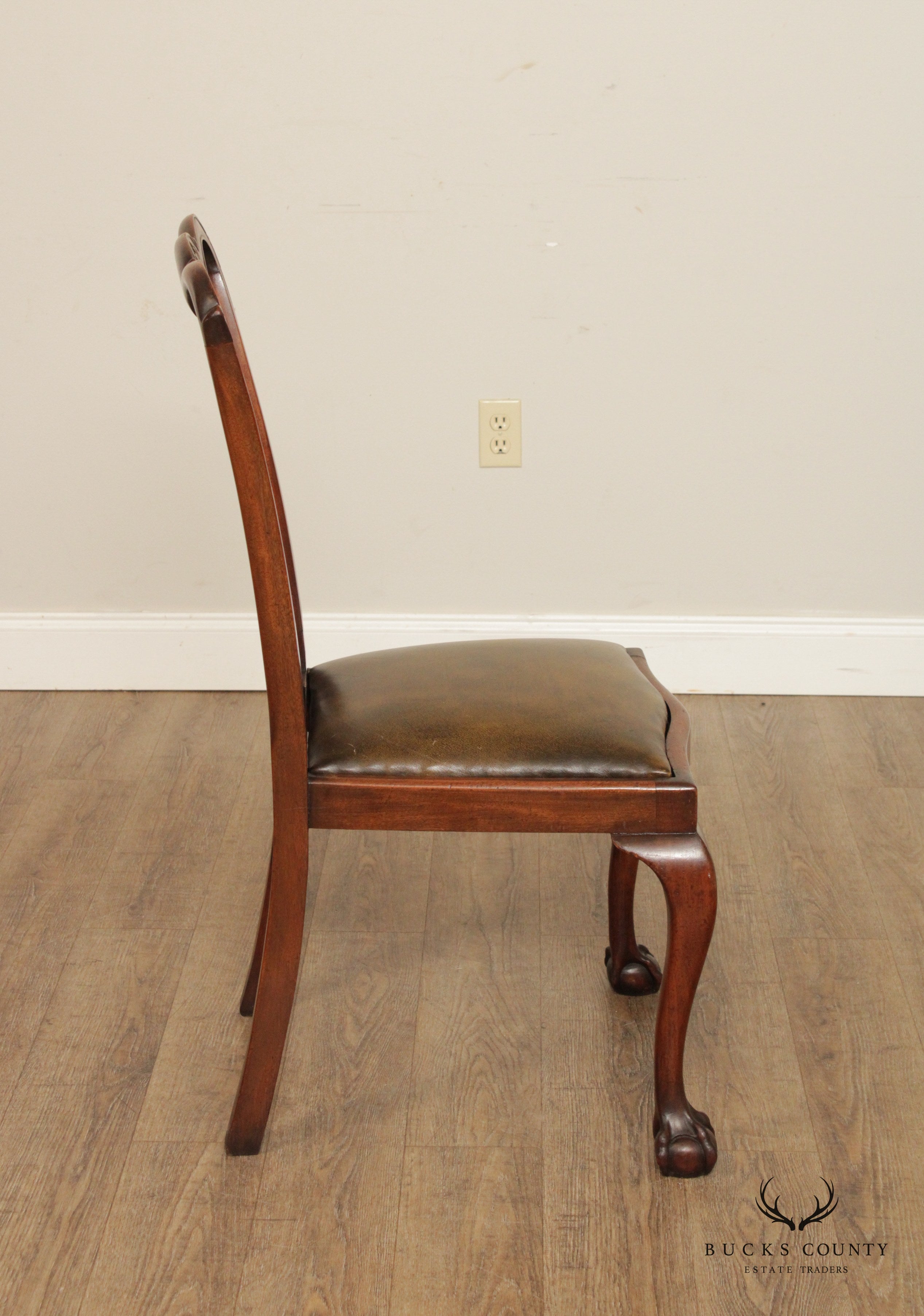 Chippendale Style Set Four Mahogany Ball and Claw Dining Chairs