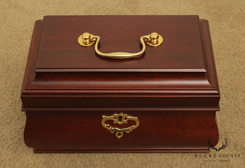 Colonial Williamsburg Restoration Virginia Metal Crafters Mahogany Box, Tea Caddy
