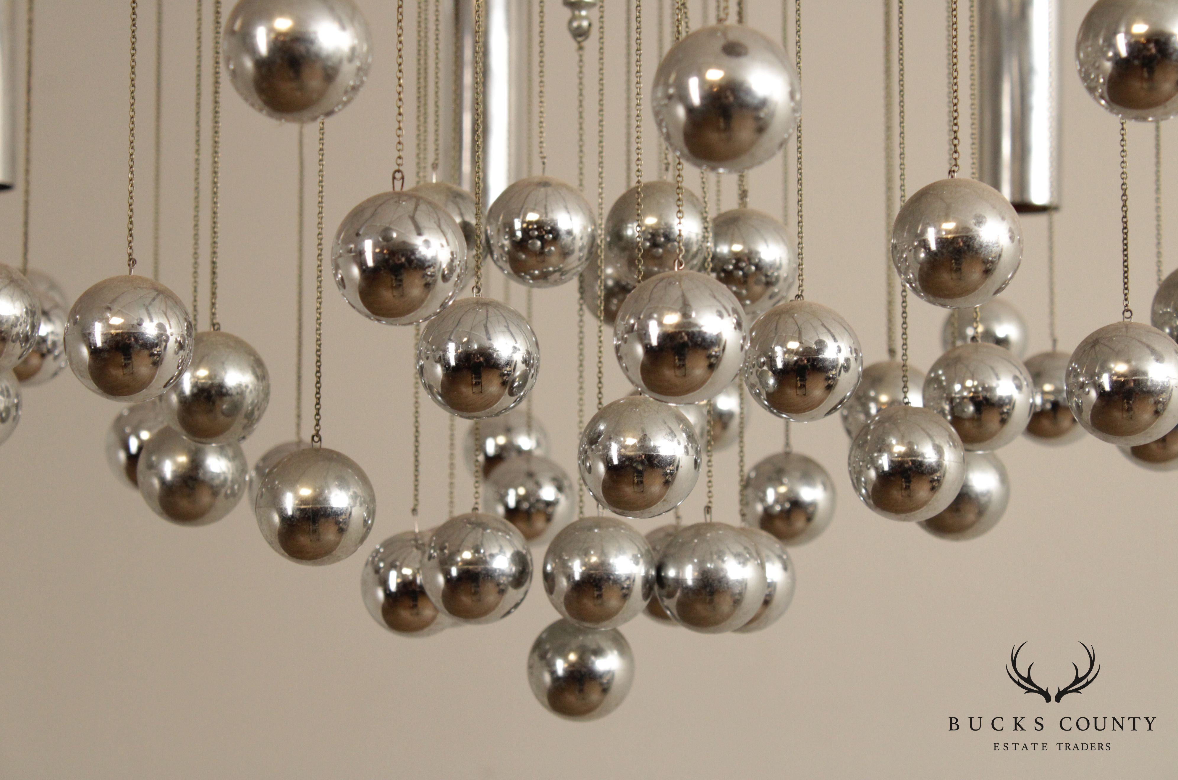 Italian Mid Century Modern 8-Light Chrome Chandelier