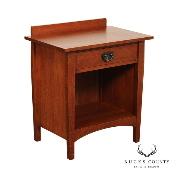 Stickley Mission Collection Oak Single Drawer Open Nightstand