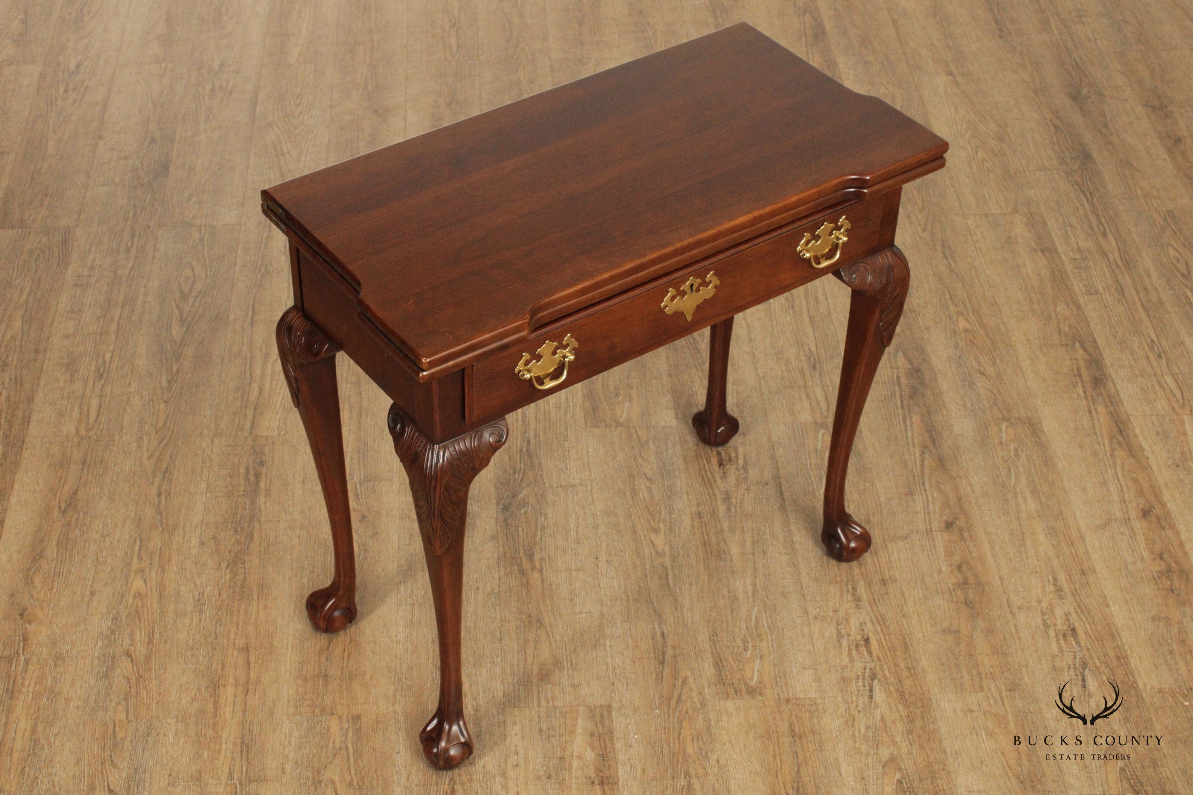 Statton Chippendale Style Cherry Flip Top Game Table