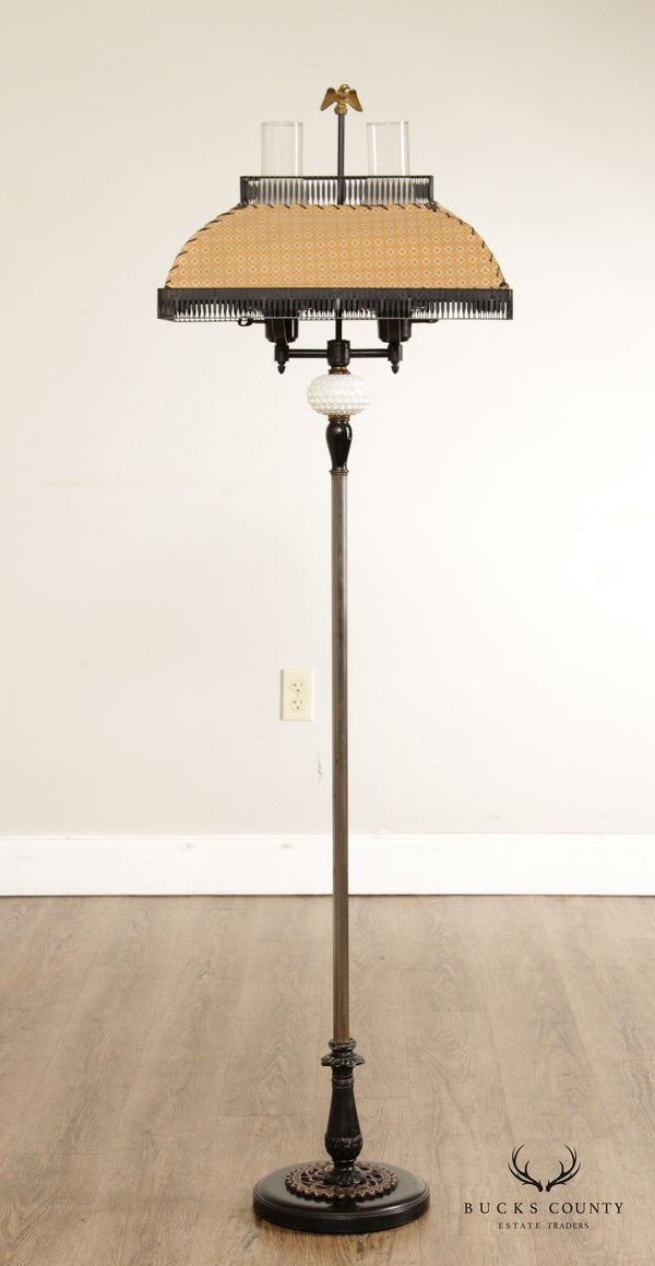 Federal Style Wrought Iron Two-Light Floor Lamp