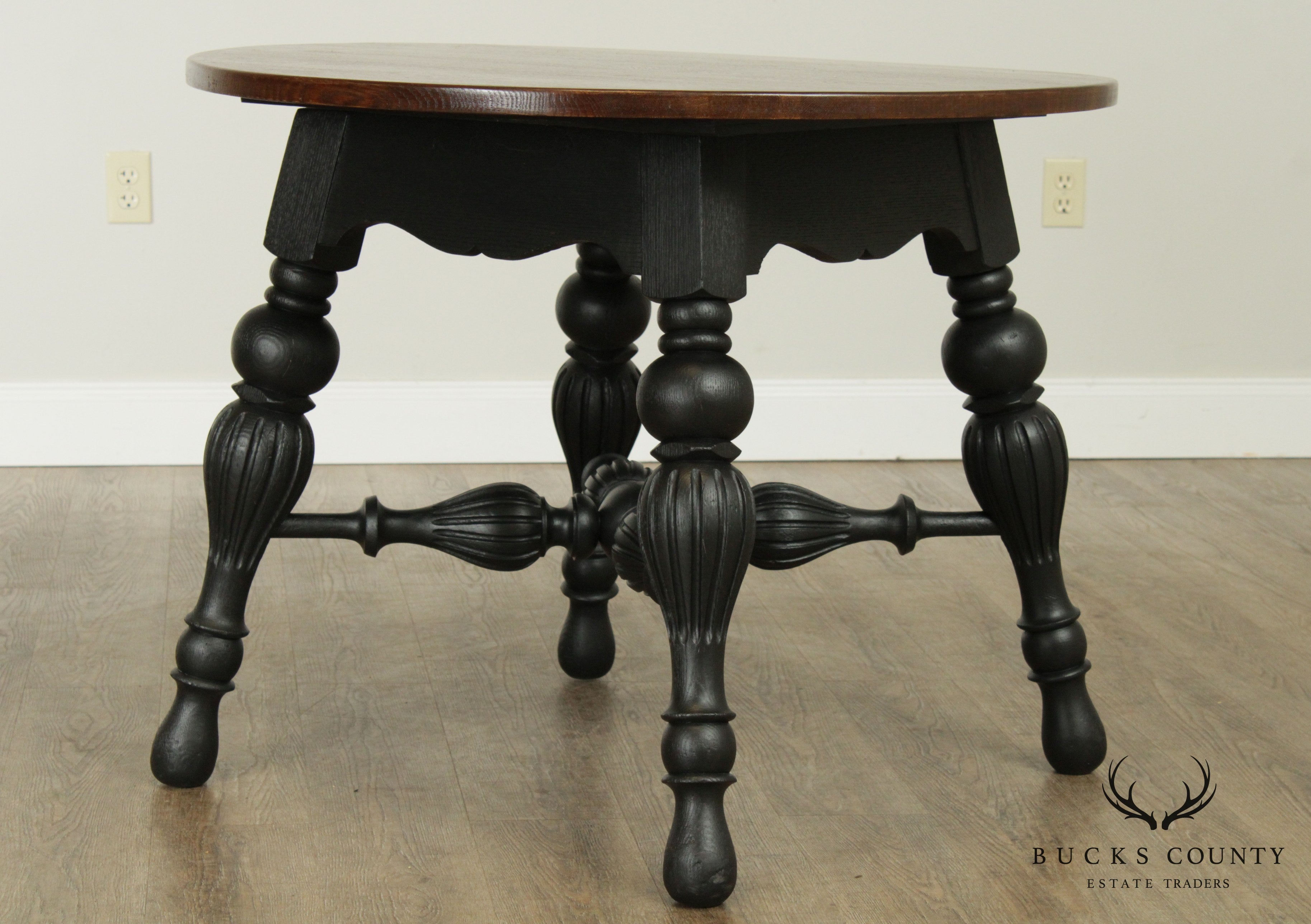 Antique Victorian 36 inch Round Oak Center Table