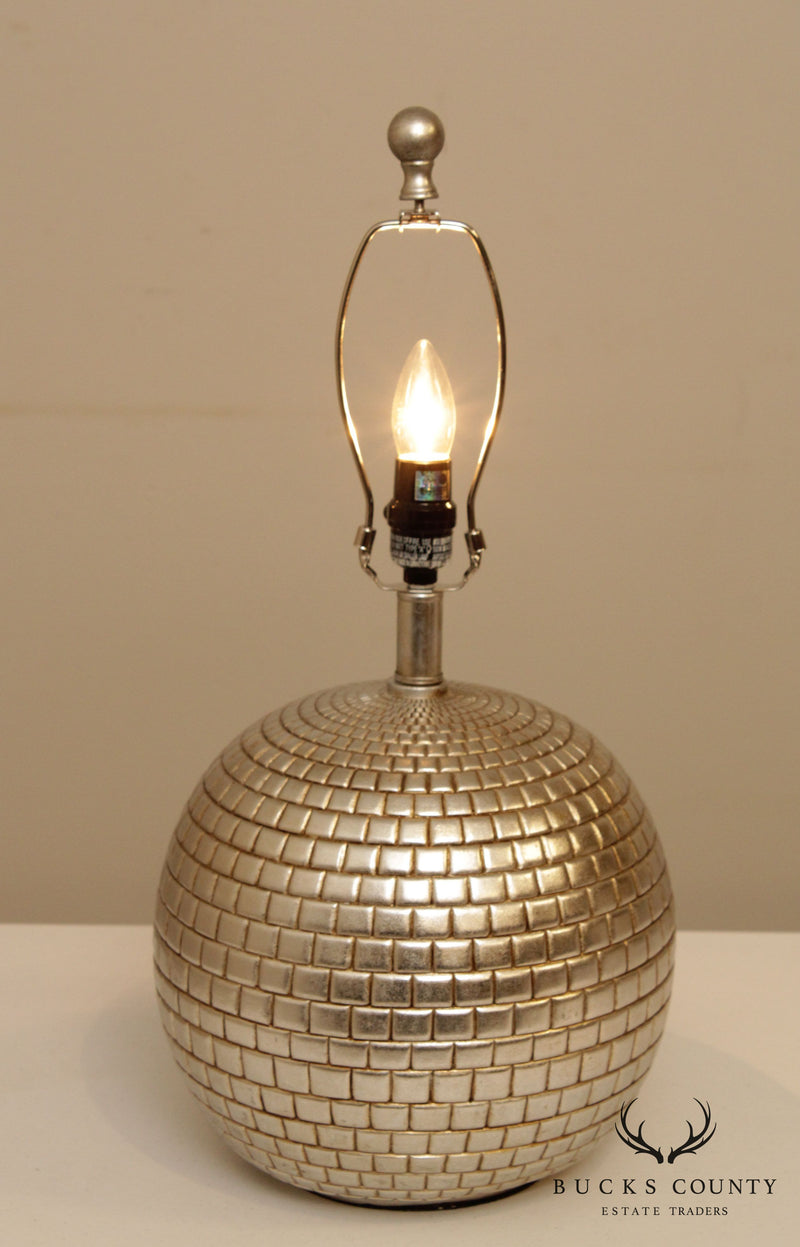 Modern Silver Finish Table Lamp with Shade
