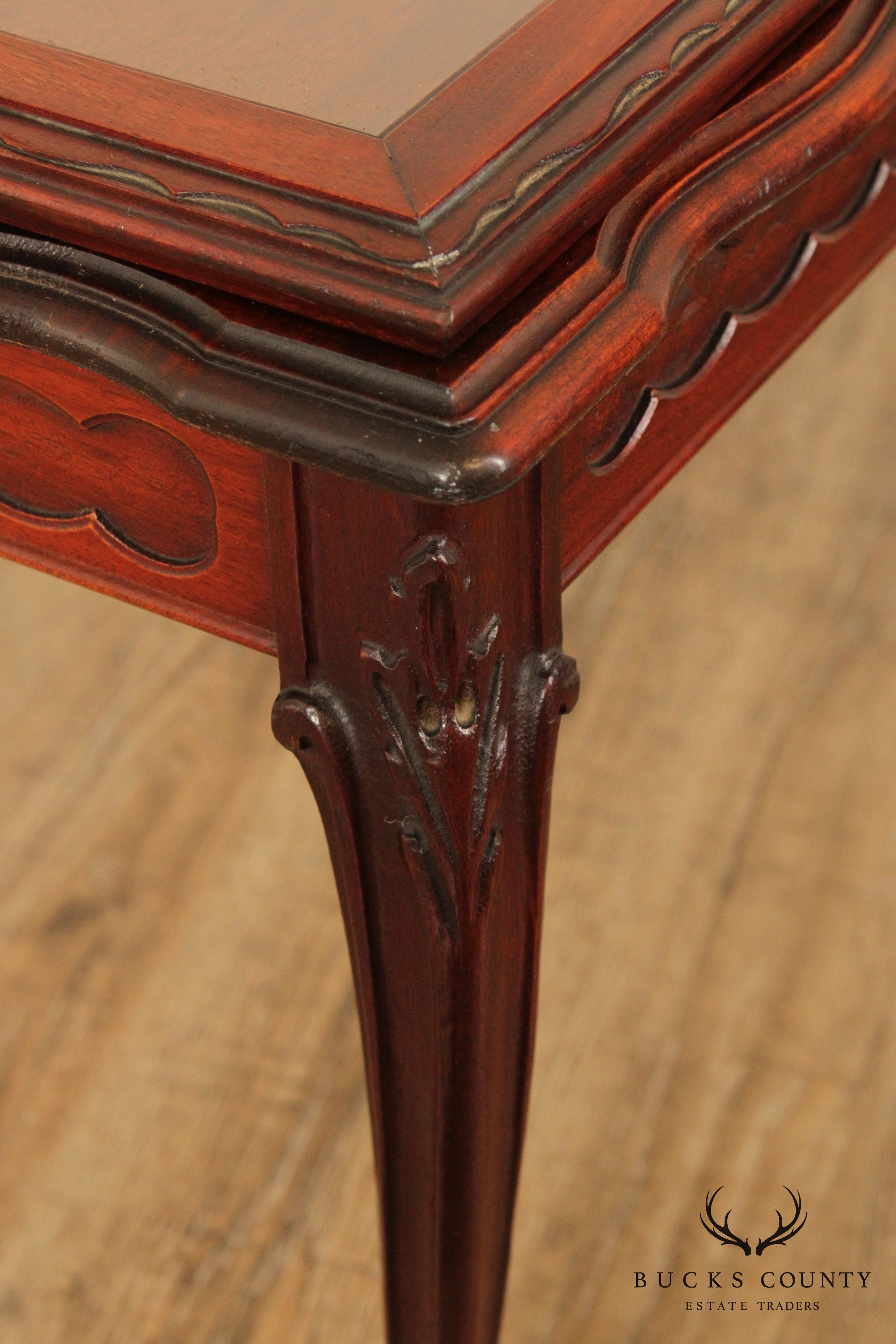 1930 French Style Mahogany Tray Top Coffee Table