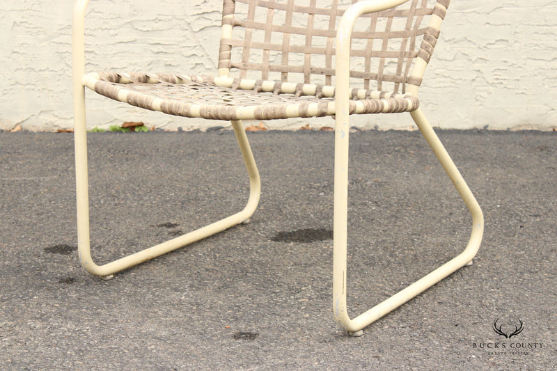 Mid Century Modern Pair of Outdoor Dining Armchairs