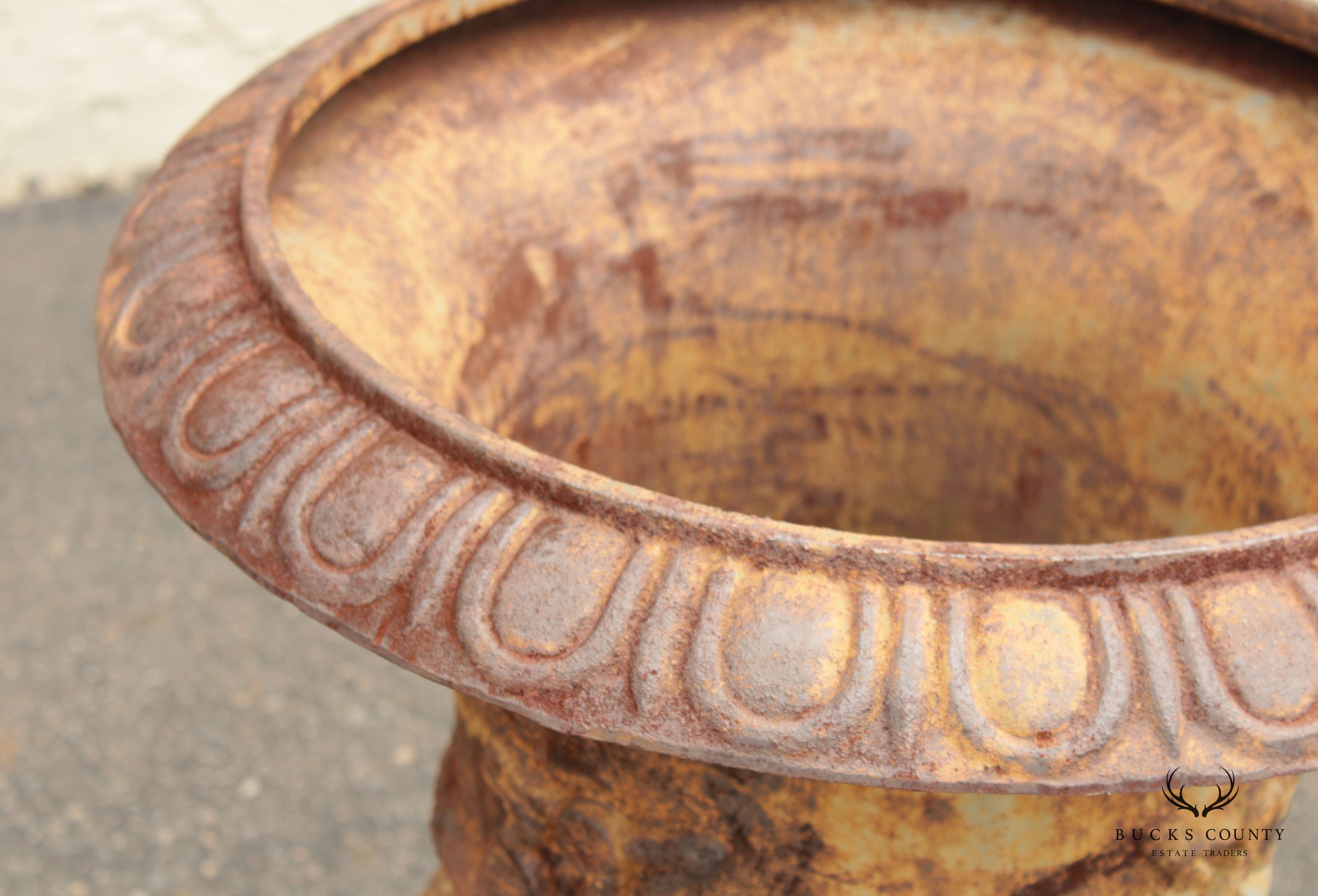 Vintage French Style Large Cast Iron Garden Urn