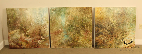 Sandra Hoffman "Philadelphia Parks Triptych" Acrylic on Wood Board Painting