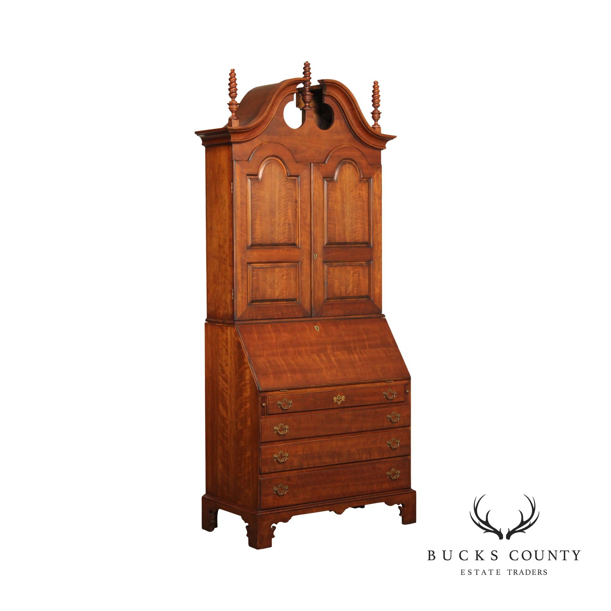 Wright Table Co. Chippendale Style Cherry Secretary Desk